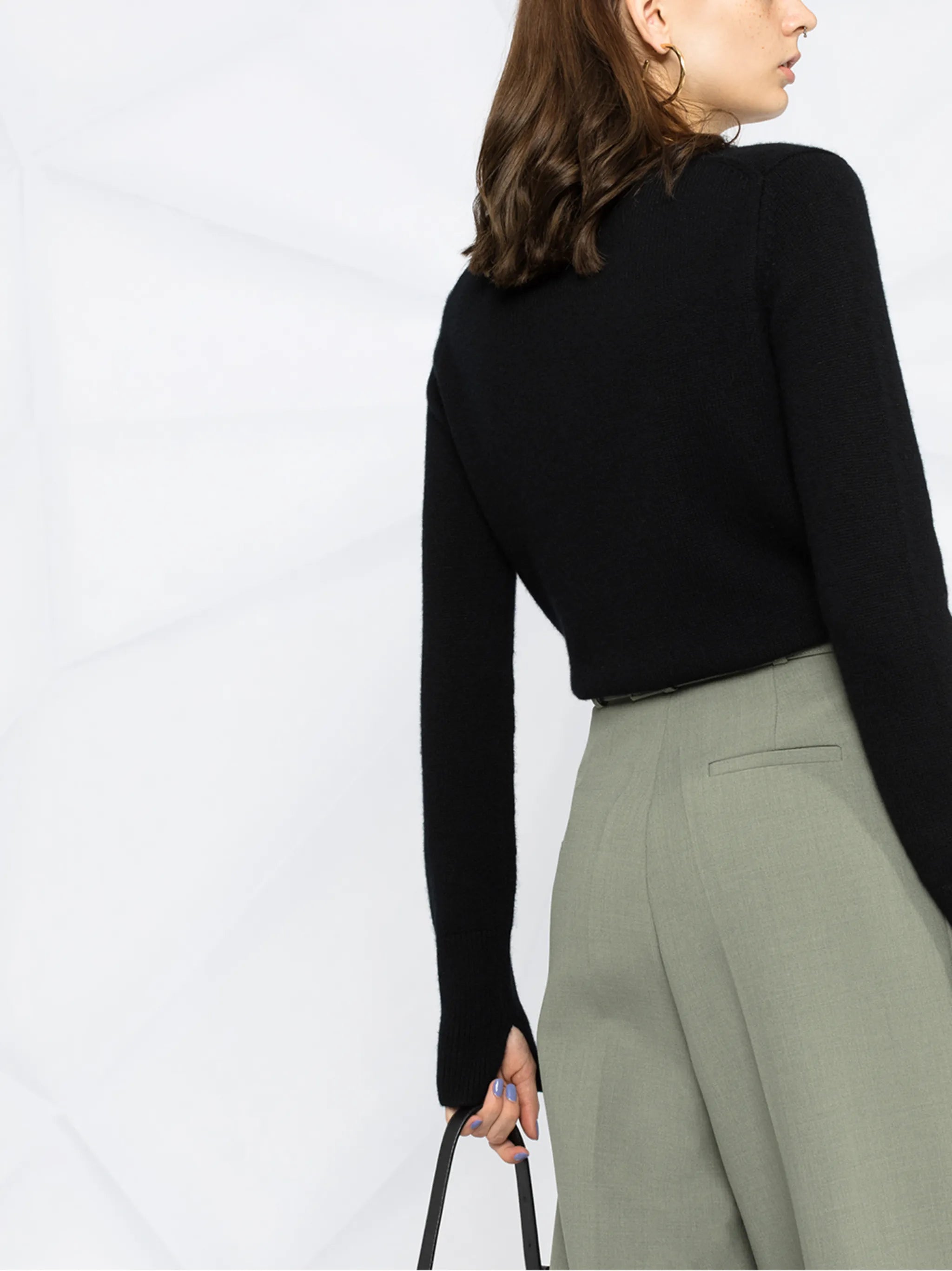 ribbed crew neck jumper