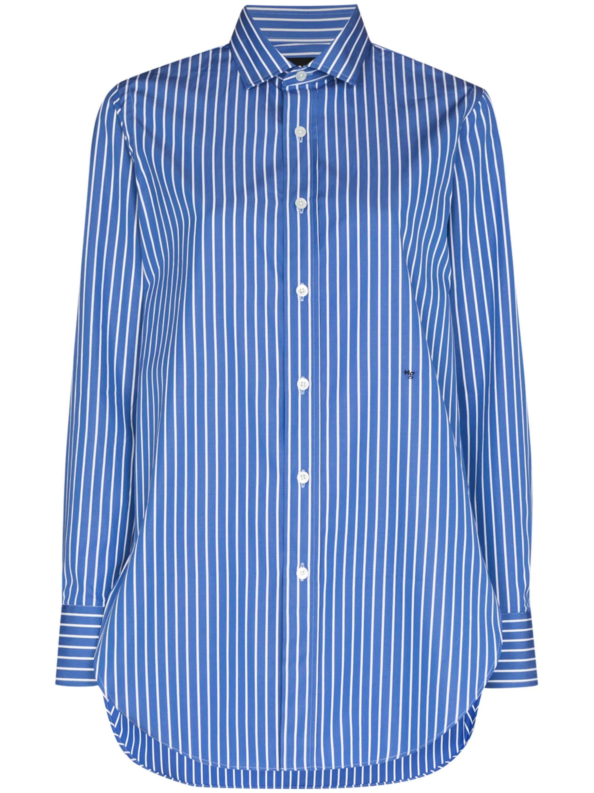 vertical-stripe cotton shirt