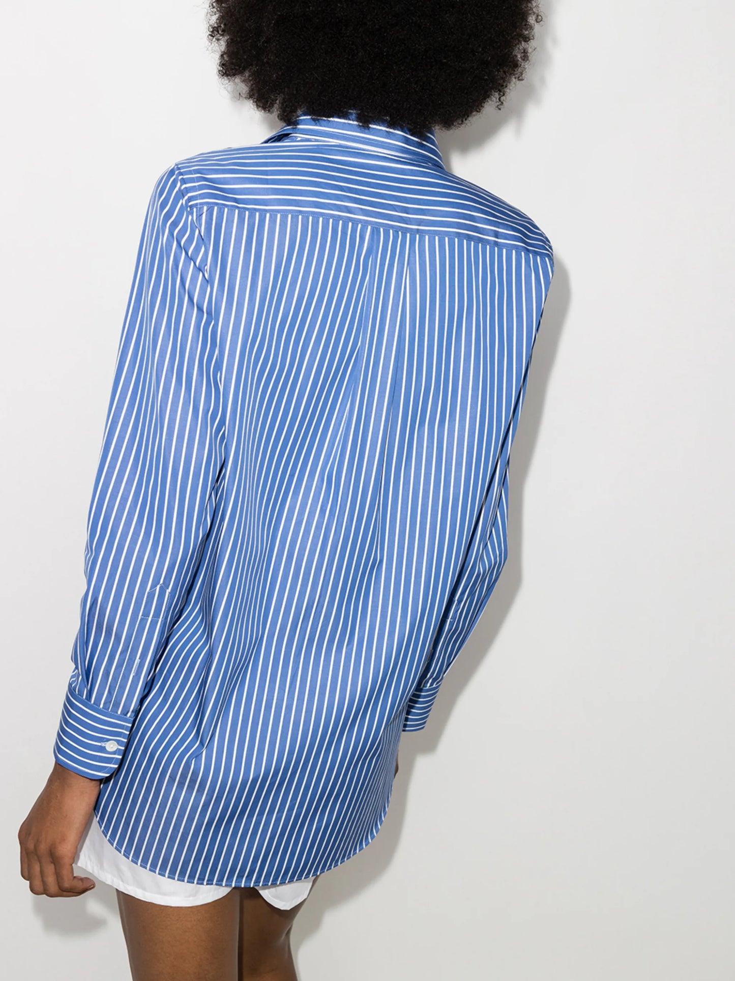 vertical-stripe cotton shirt