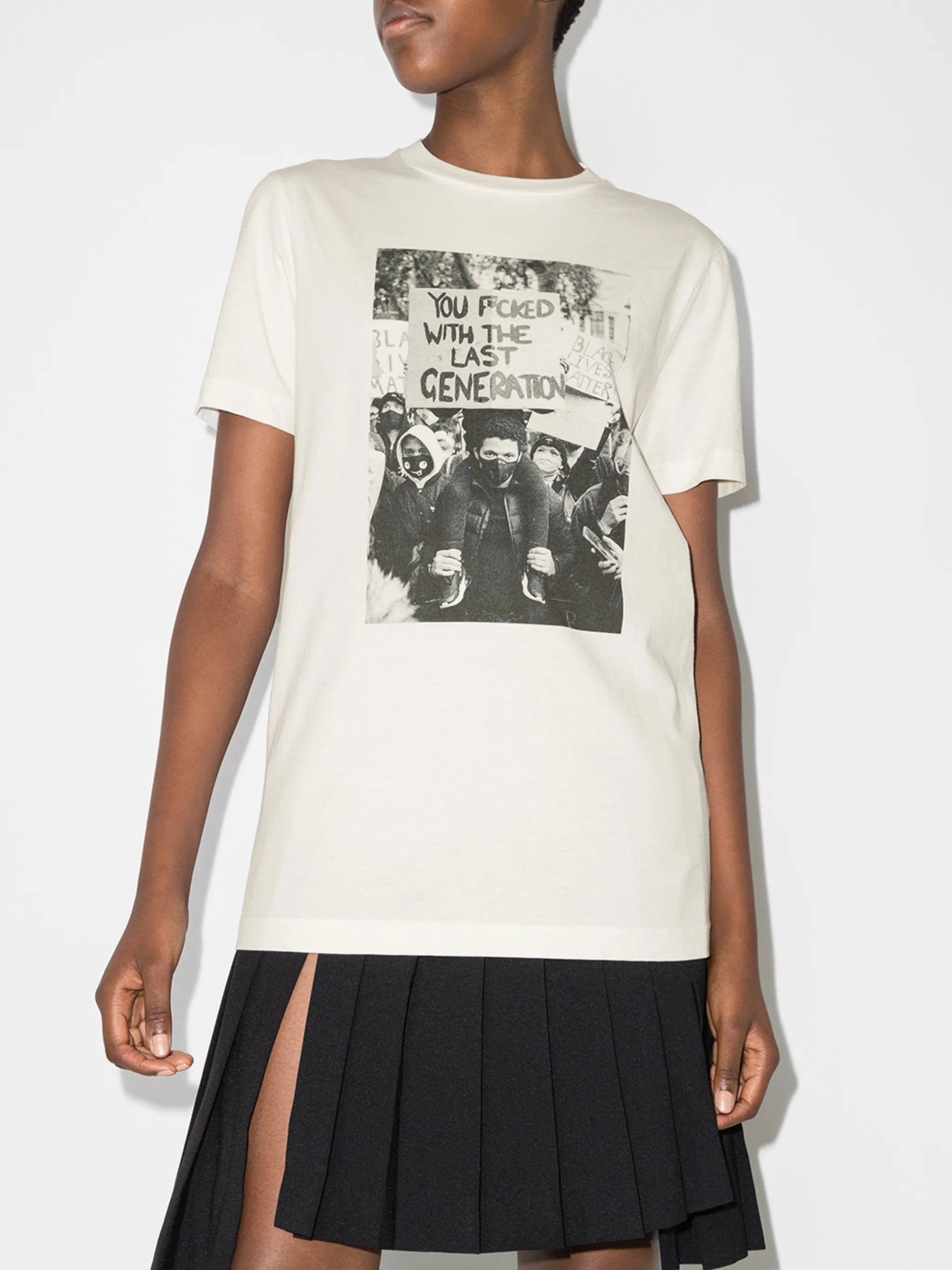 short-sleeve photograph print T-shirt