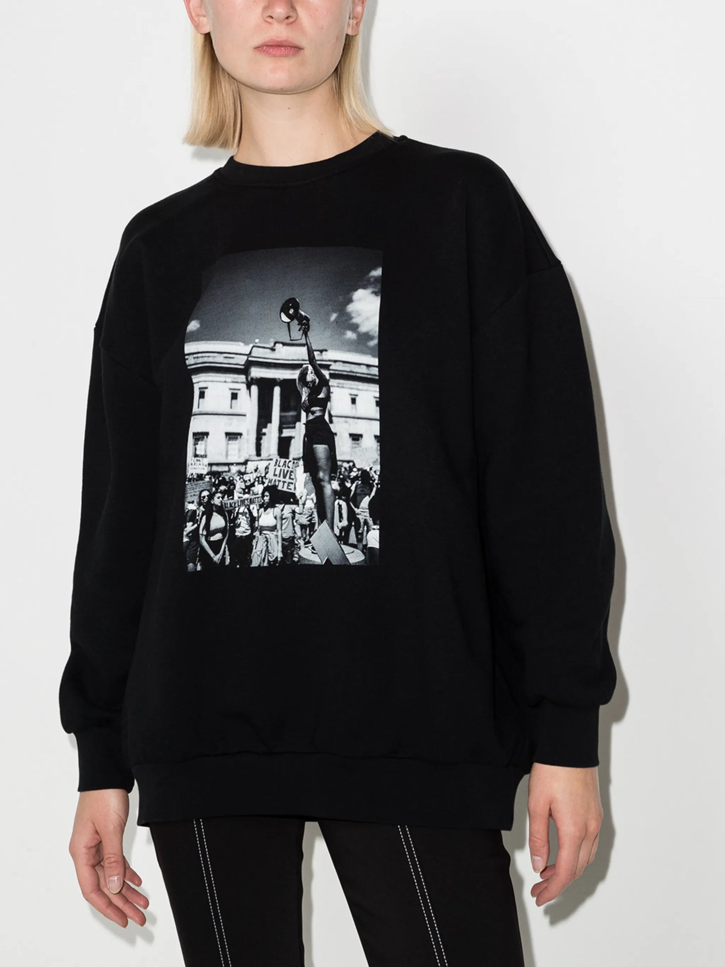 long-sleeve photograph print sweatshirt