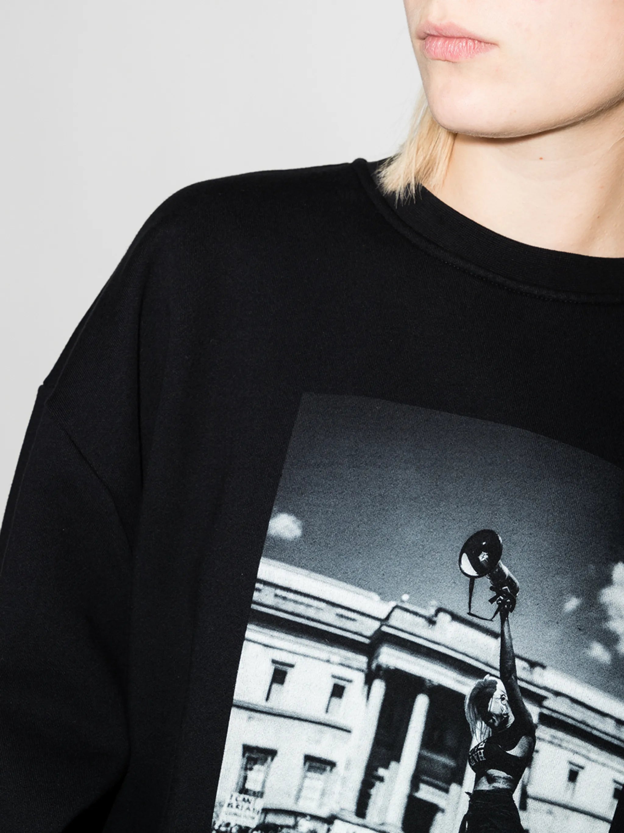 long-sleeve photograph print sweatshirt