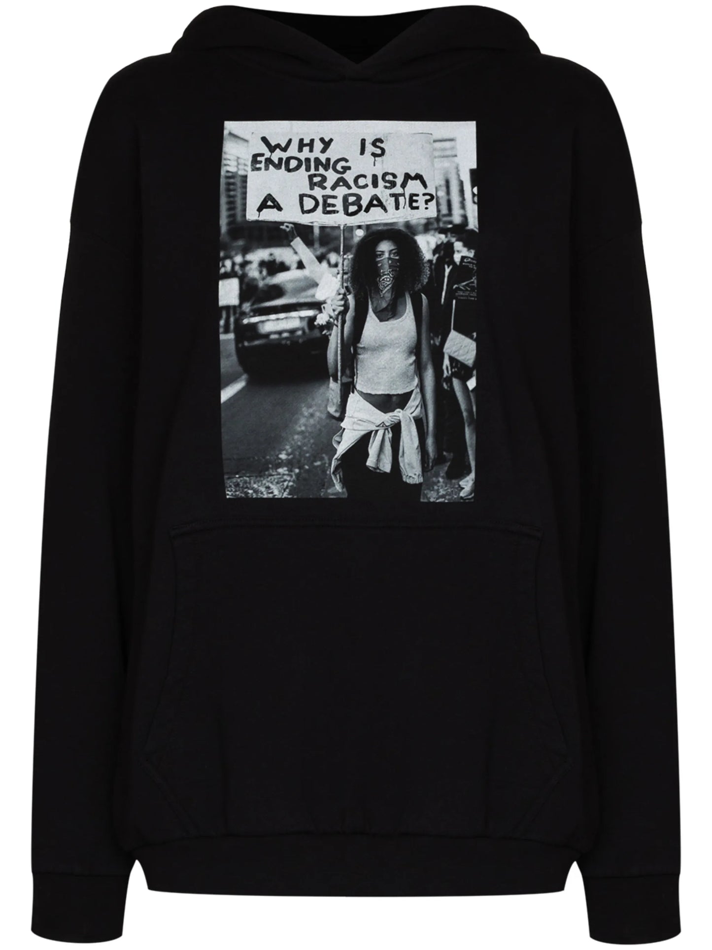 long-sleeve photograph print hoodie