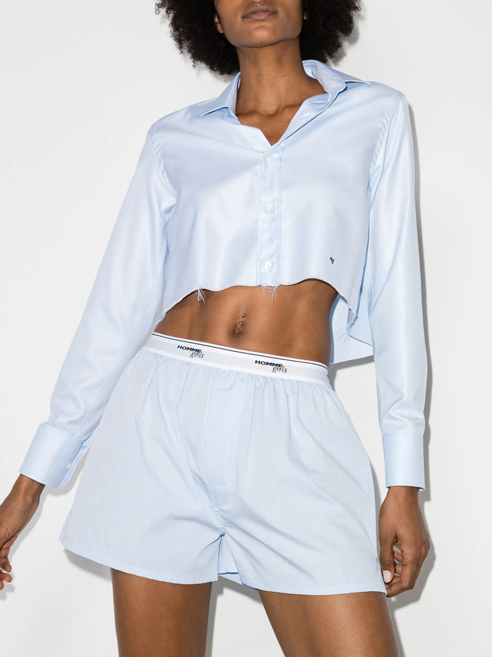long-sleeve cropped shirt