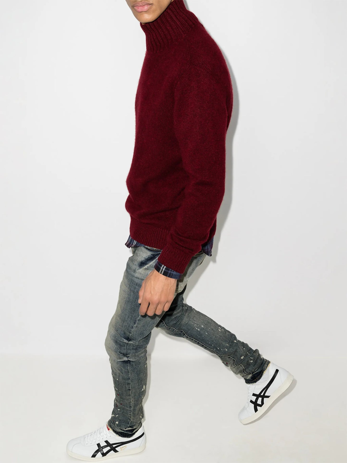 Vintage Spotted tapered-leg jeans