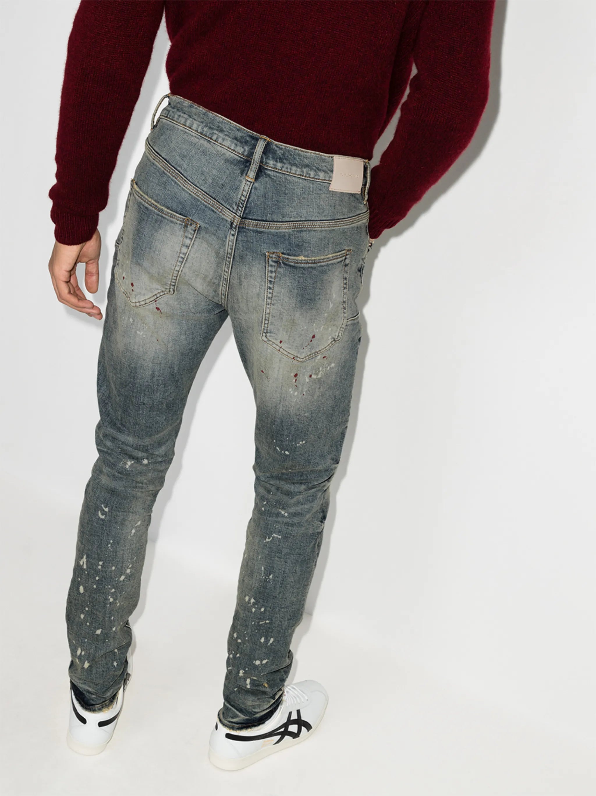 Vintage Spotted tapered-leg jeans