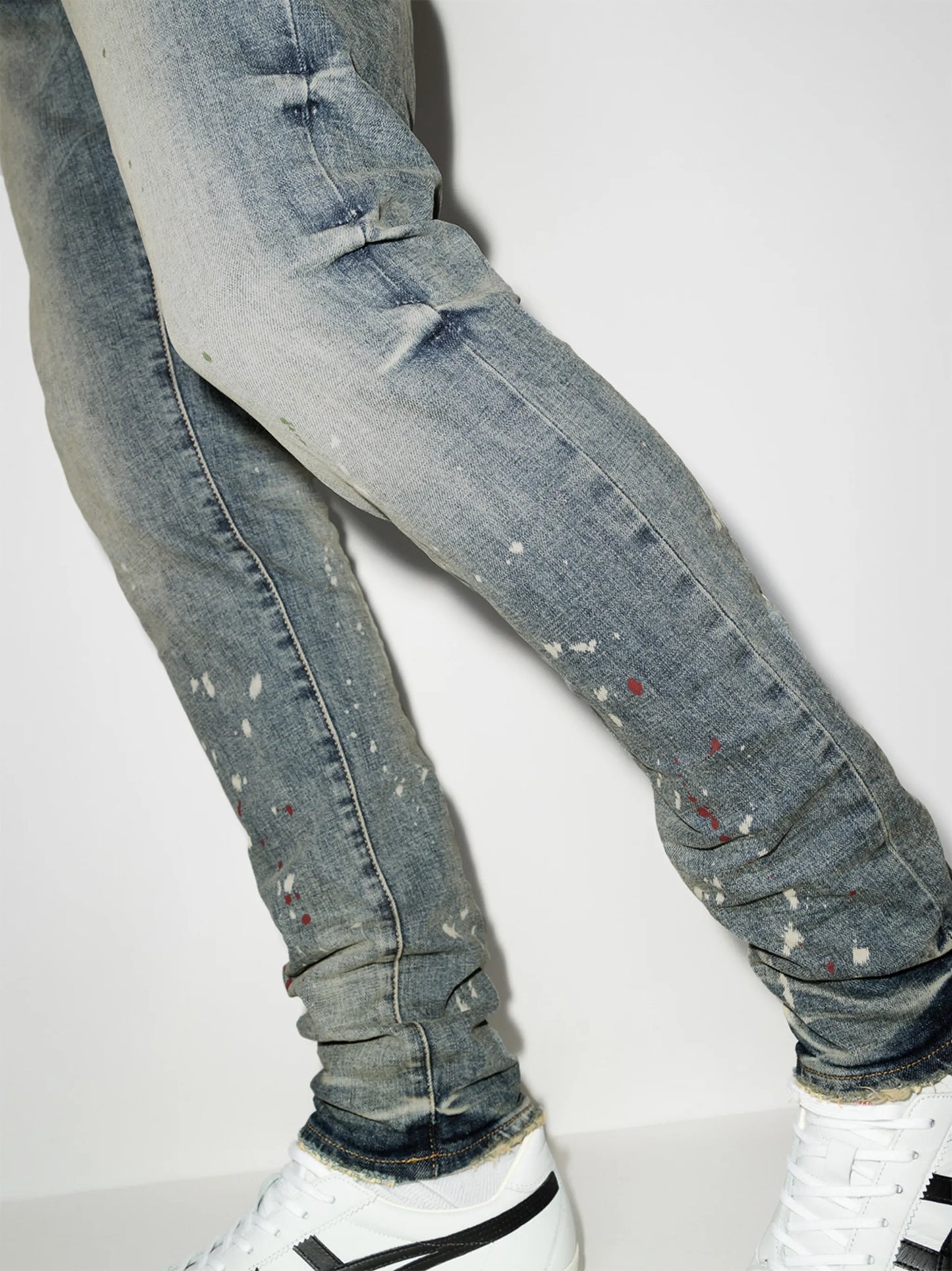 Vintage Spotted tapered-leg jeans