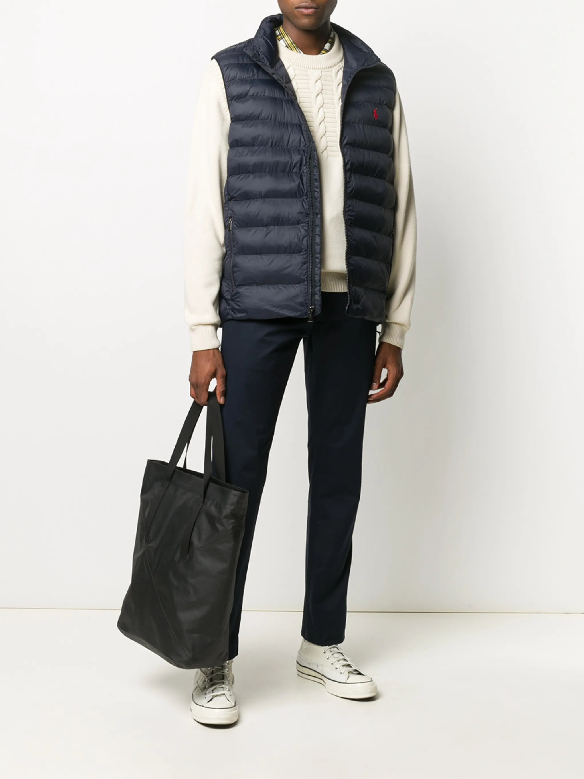 logo-embroidered puffer gilet