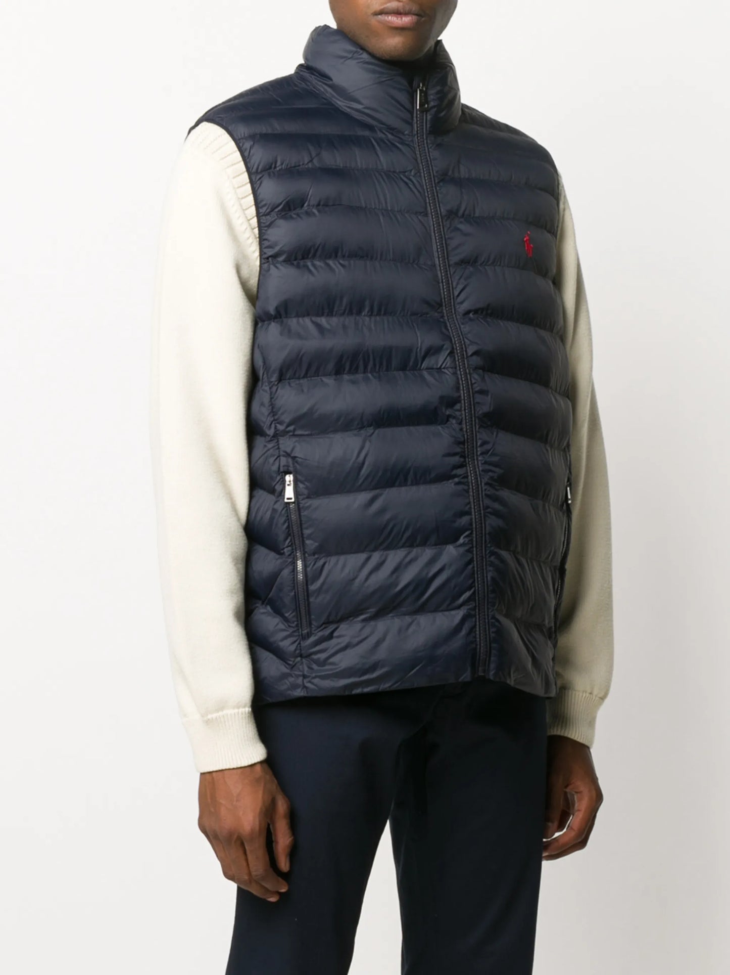 logo-embroidered puffer gilet