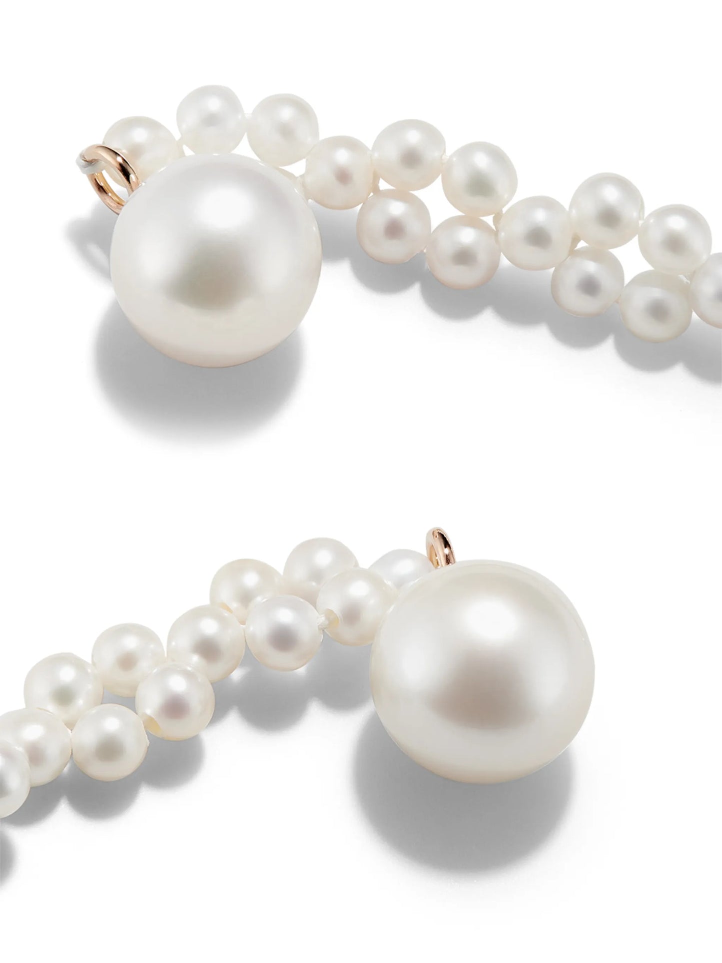 14kt yellow gold Tressé pearl drop earrings