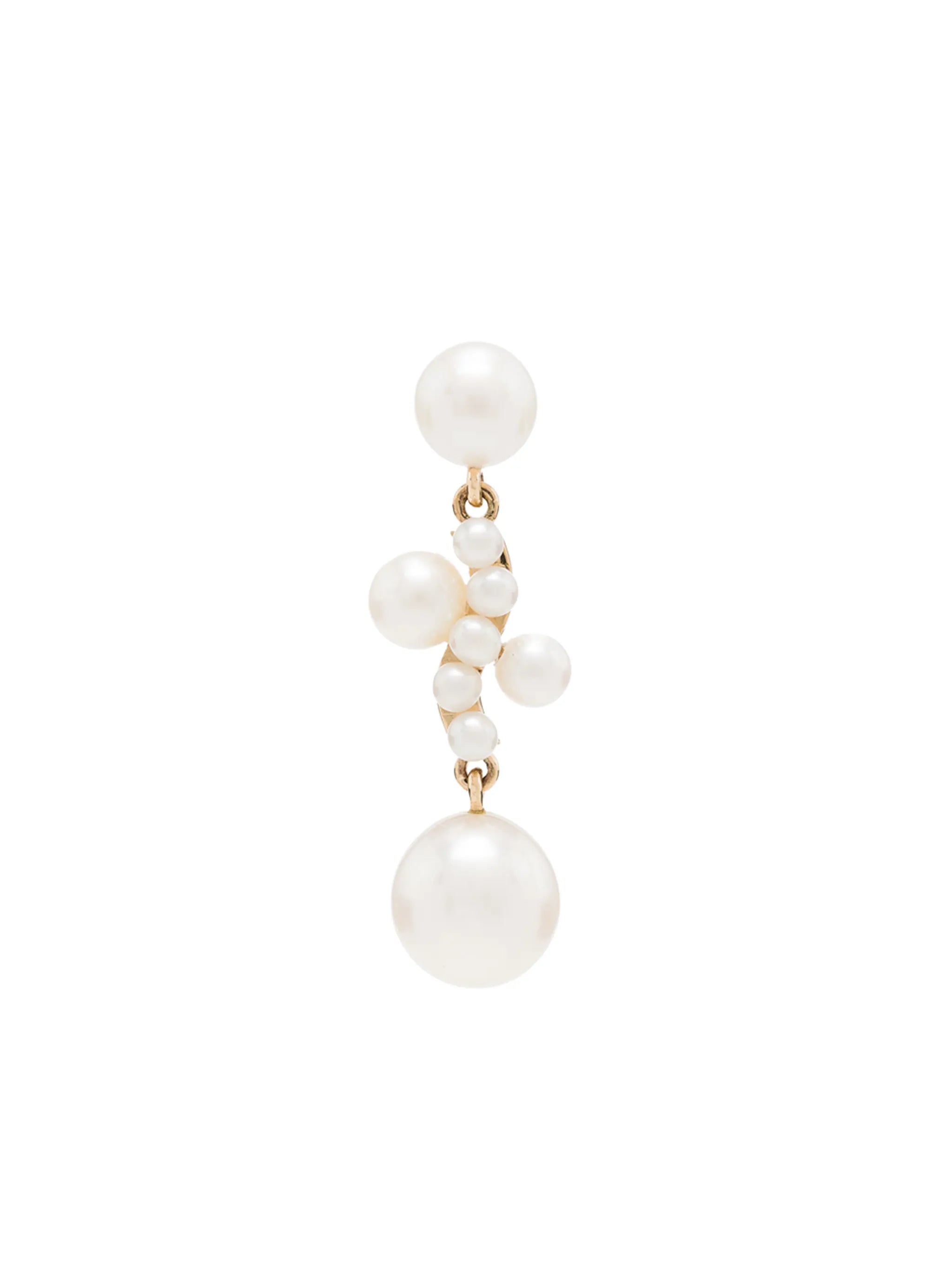 14kt yellow gold pearl drop single earring