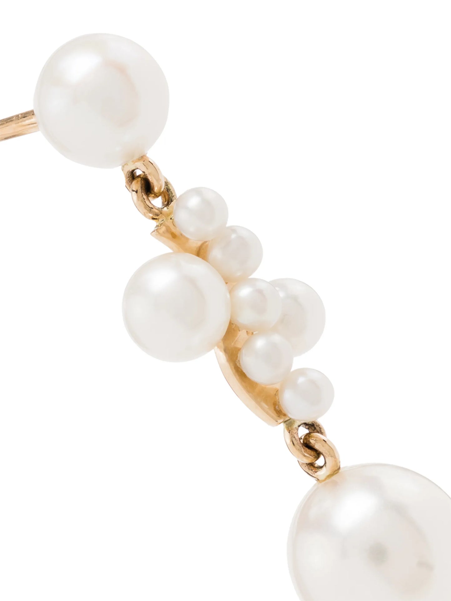 14kt yellow gold pearl drop single earring