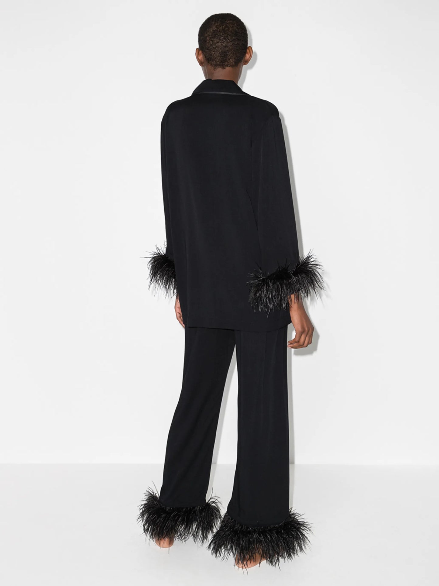 feather detail pajama set