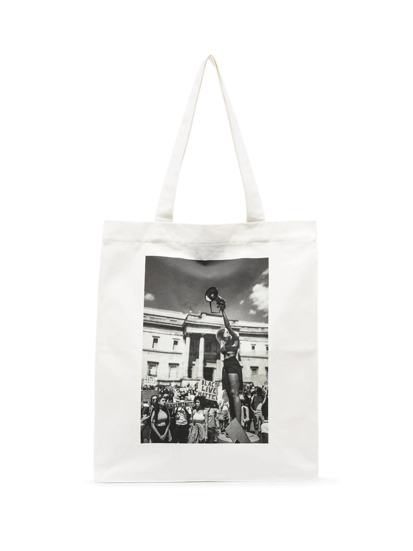 photographic-print open-top tote bag
