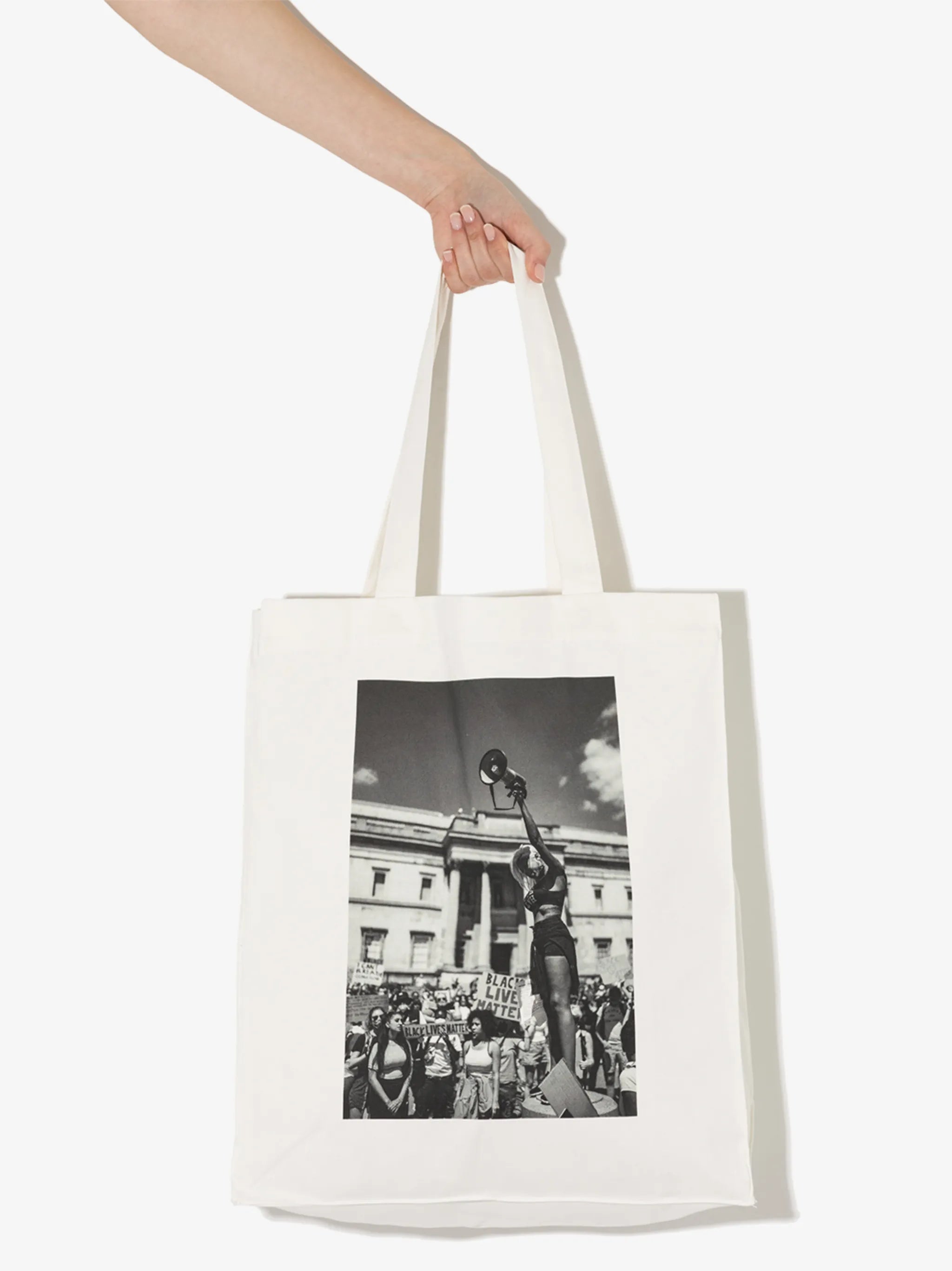 photographic-print open-top tote bag