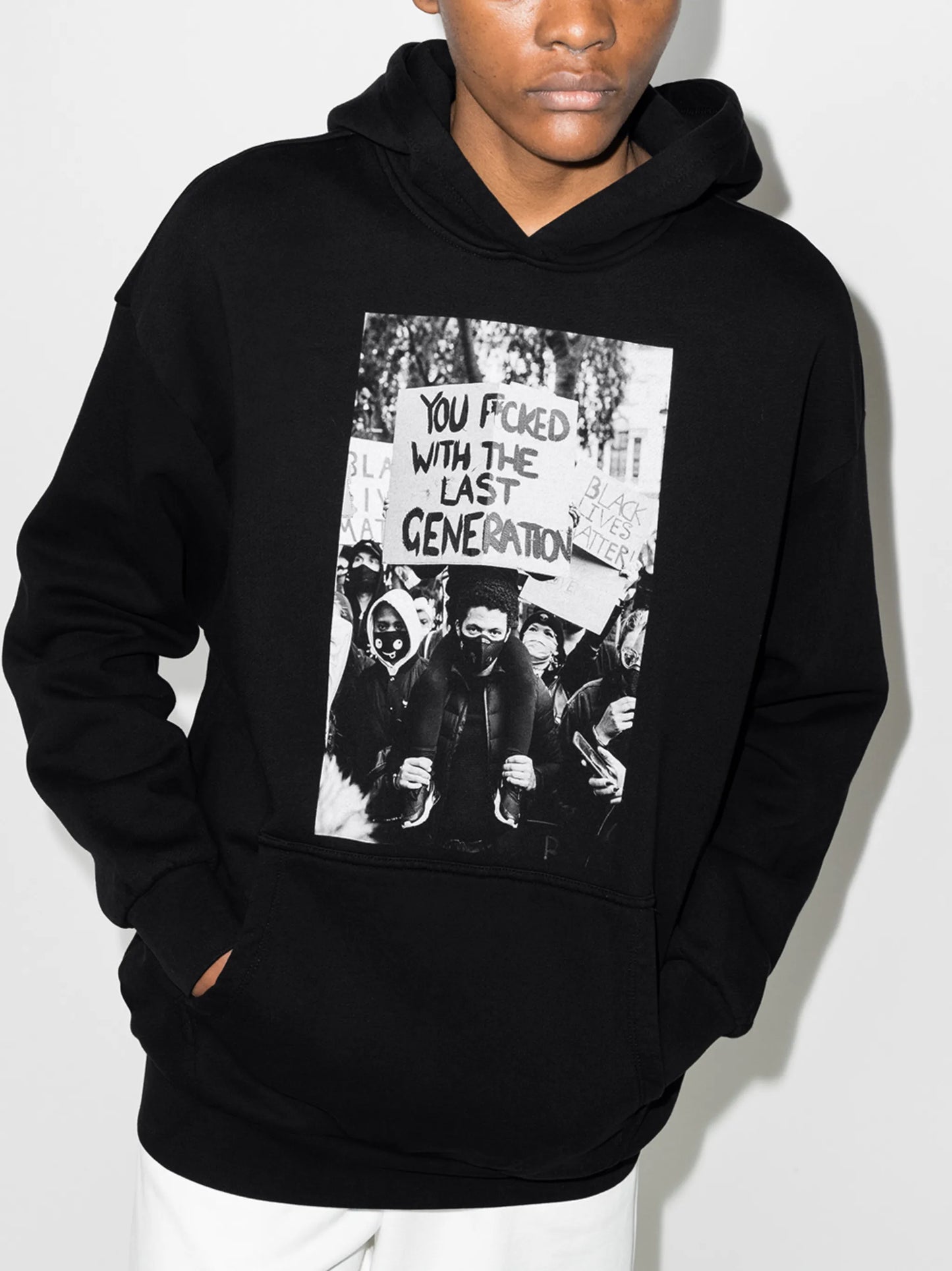 long-sleeve photograph print hoodie