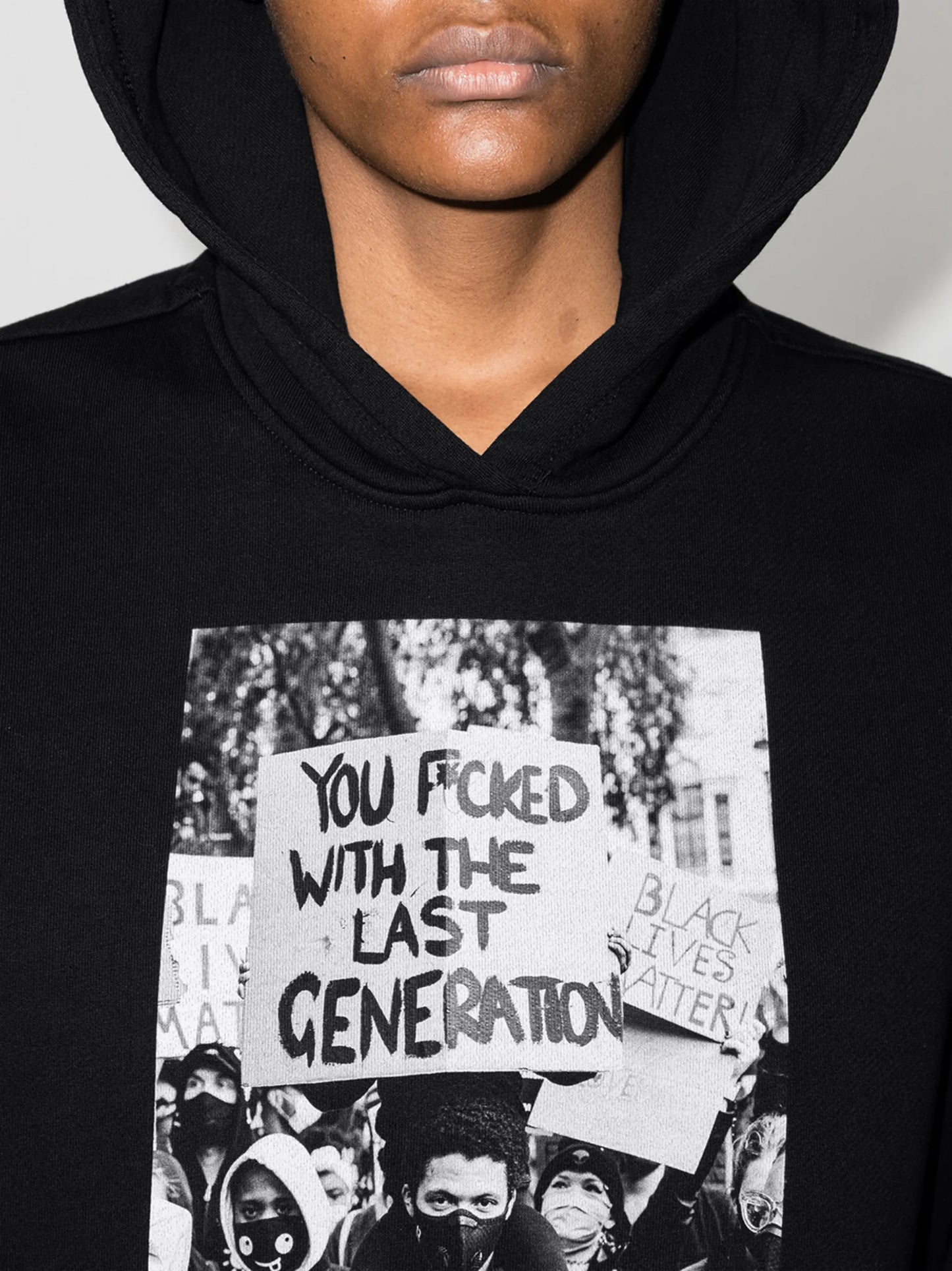 long-sleeve photograph print hoodie