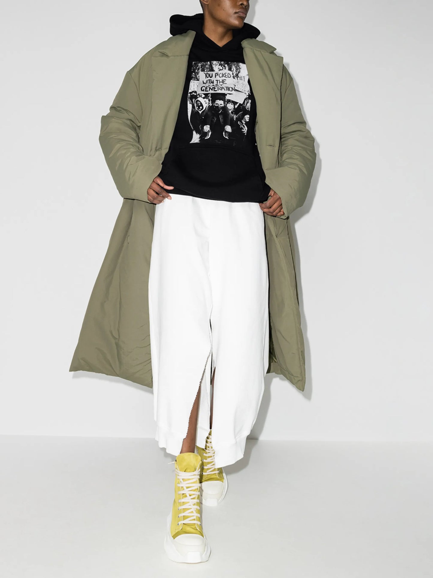 long-sleeve photograph print hoodie