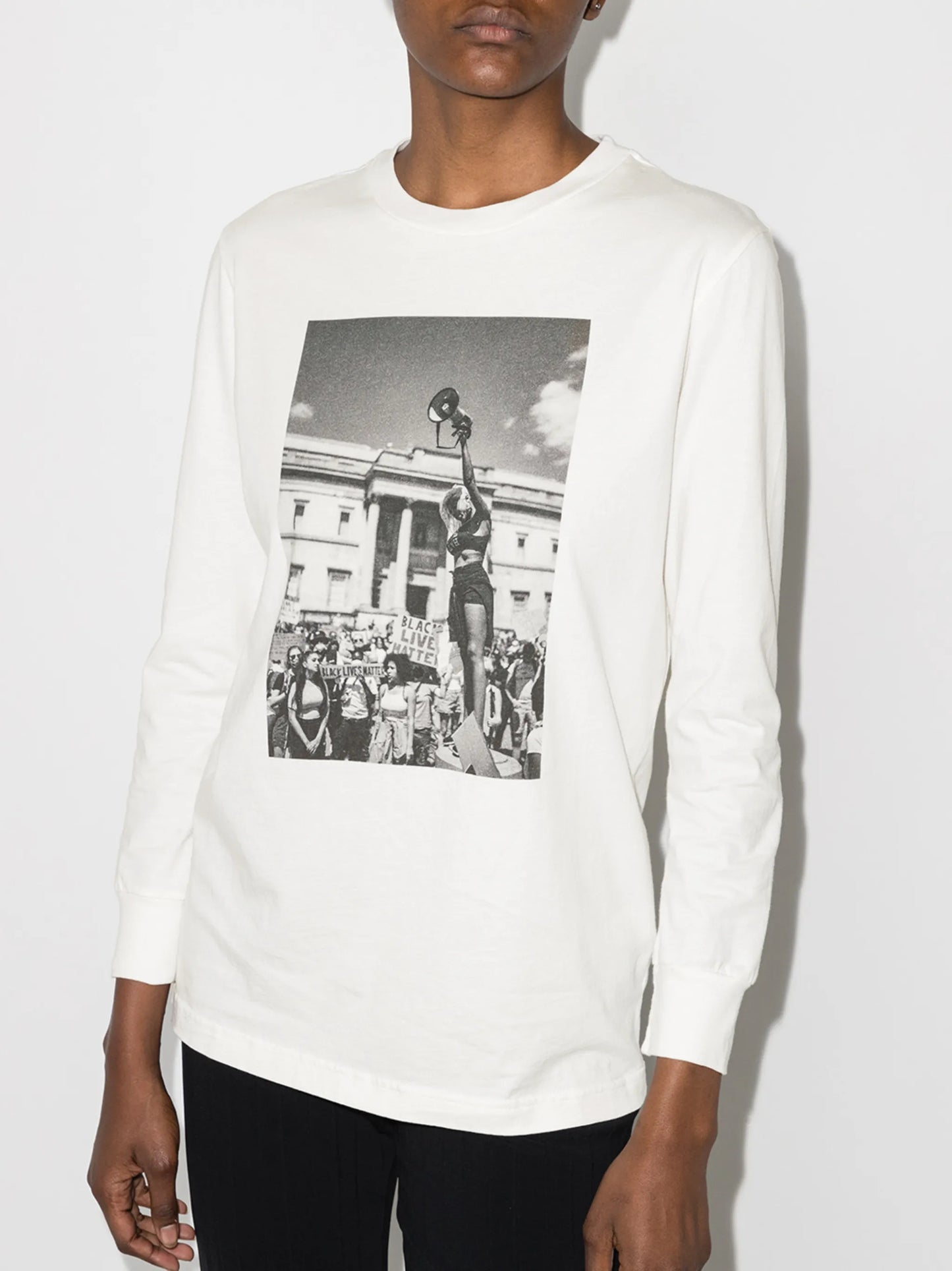 Megaphone photograph-print sweatshirt