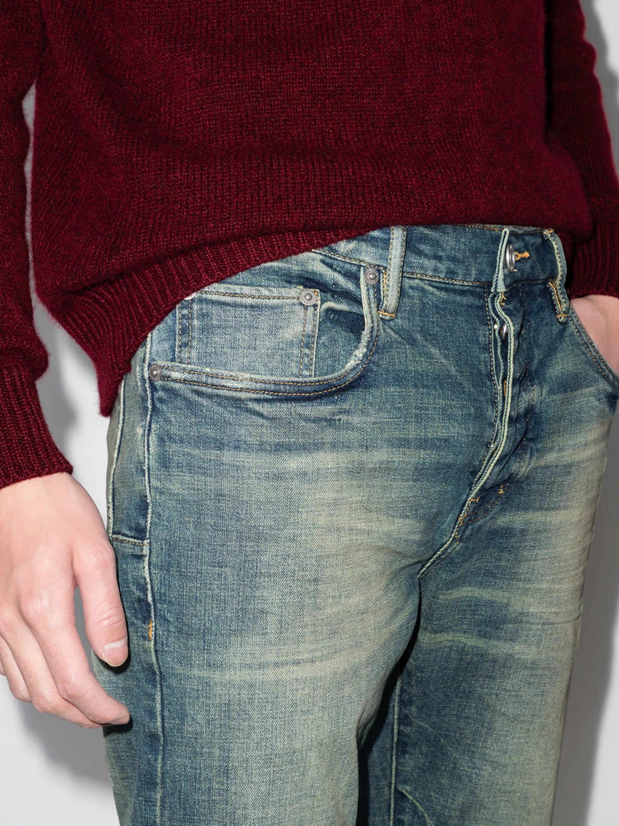 low-rise straight-leg jeans