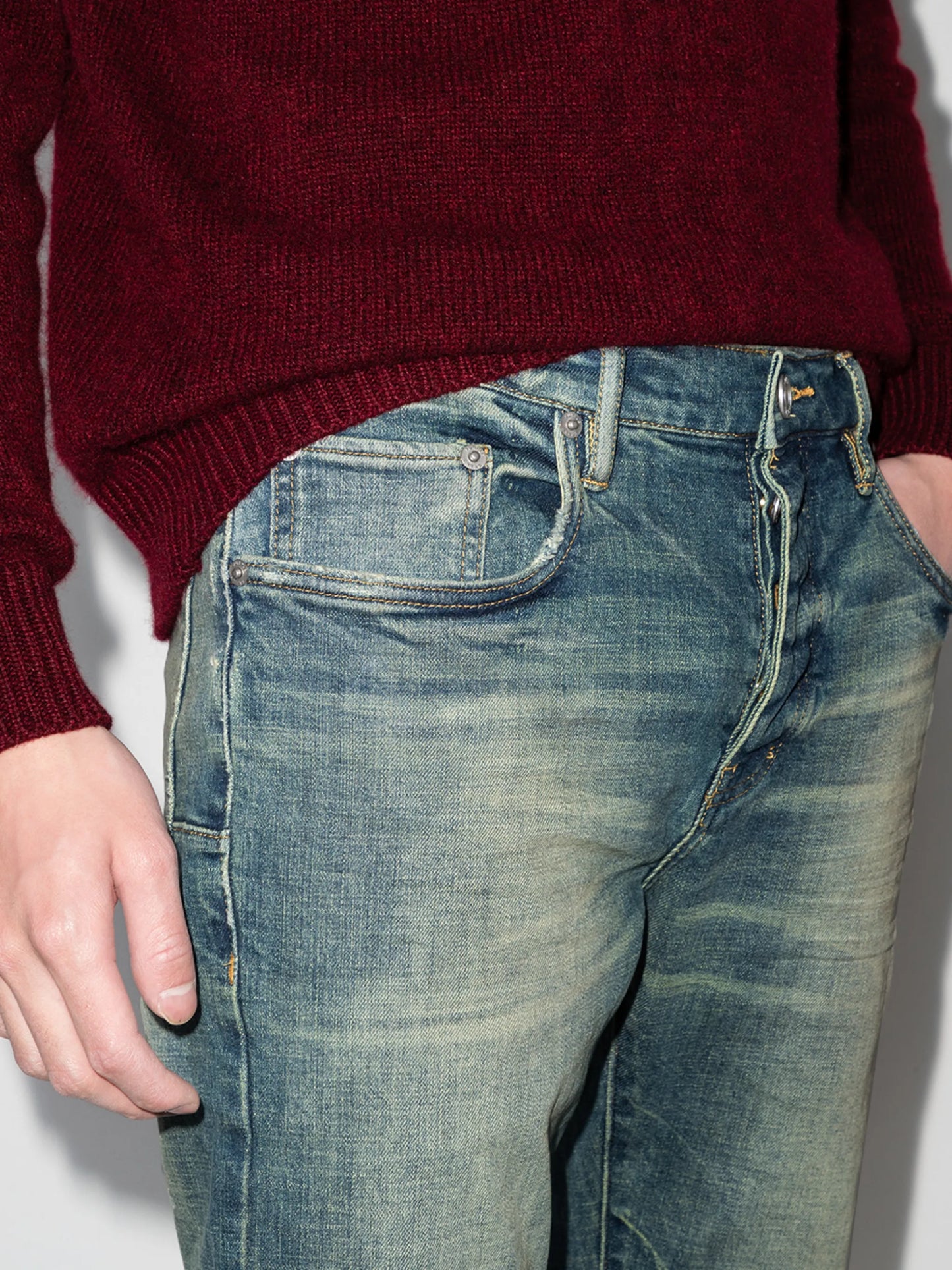low-rise straight-leg jeans