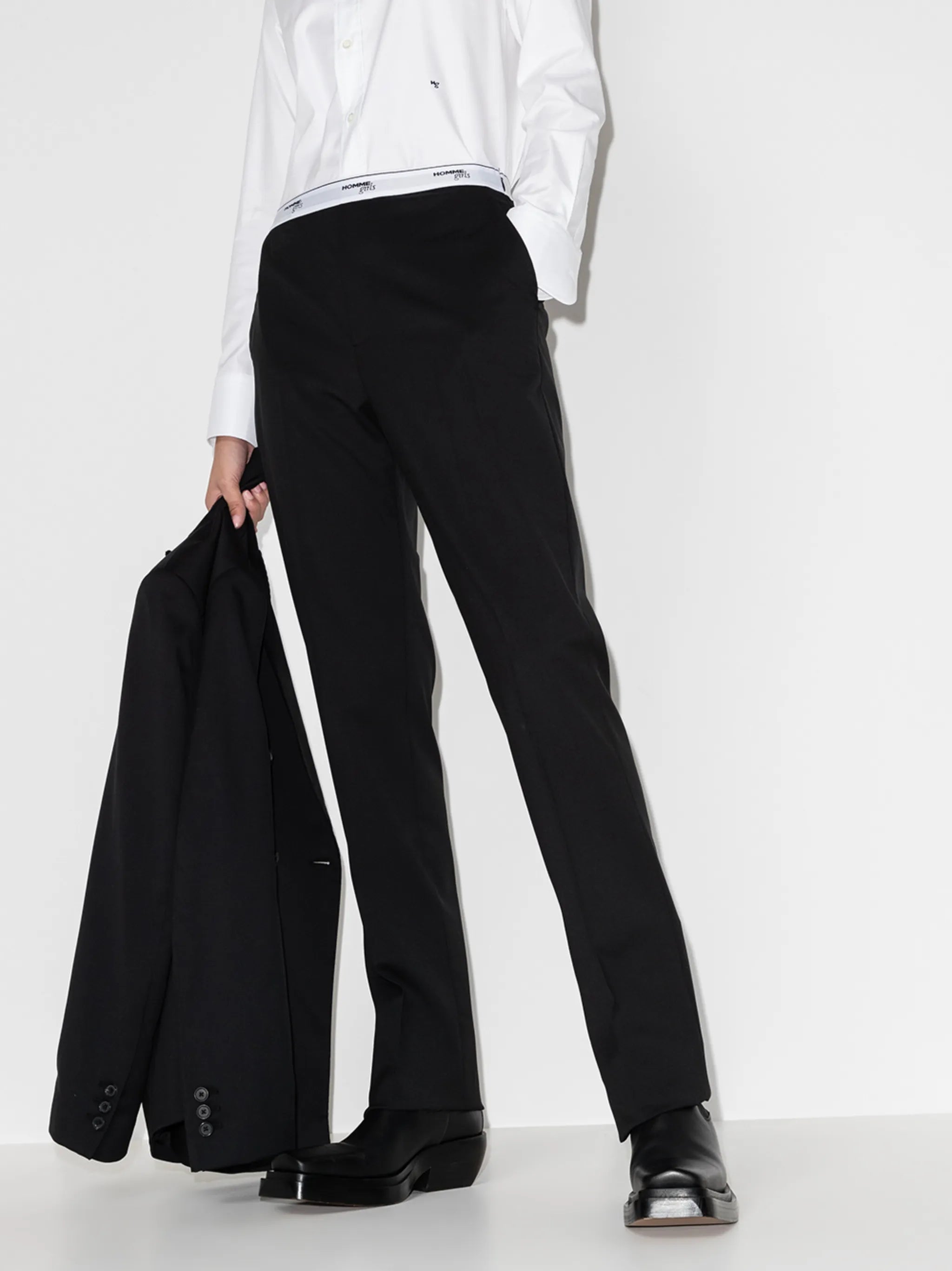 logo-waistband tailored trousers