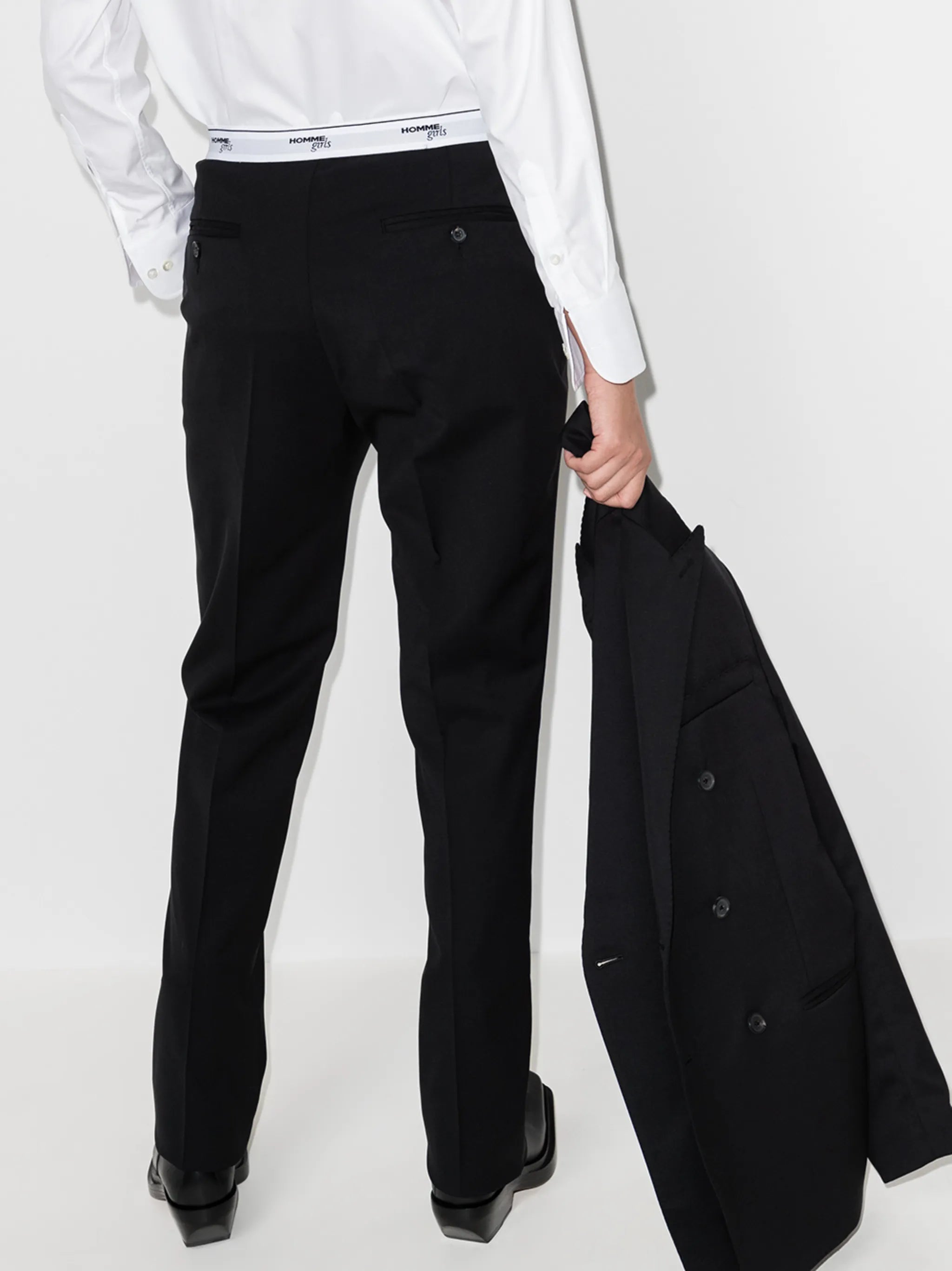 logo-waistband tailored trousers