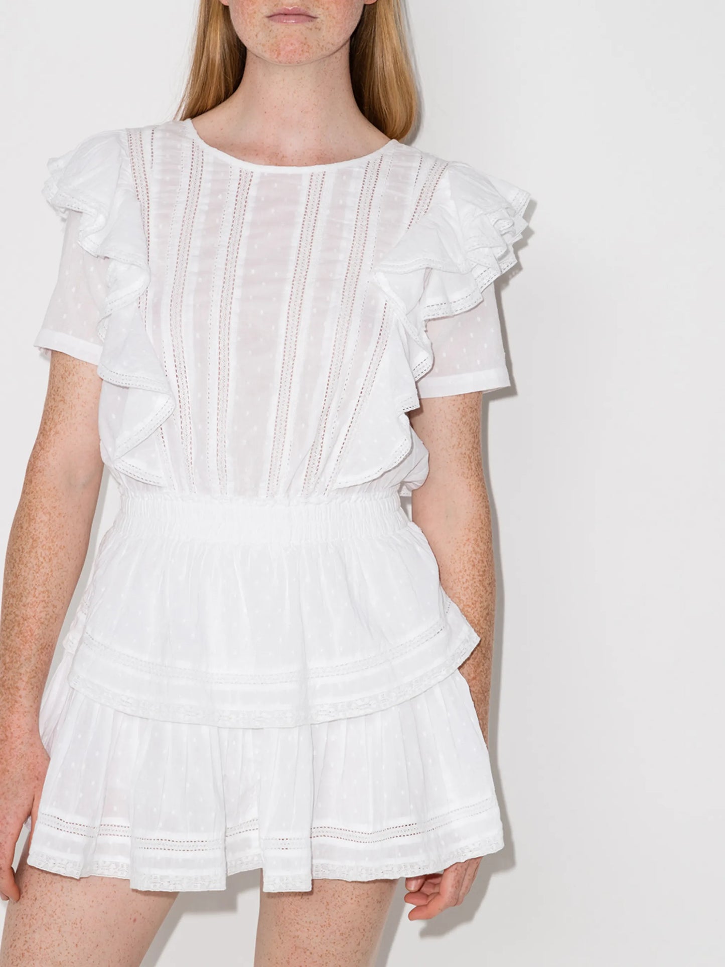 Natasha ruffle-trim minidress