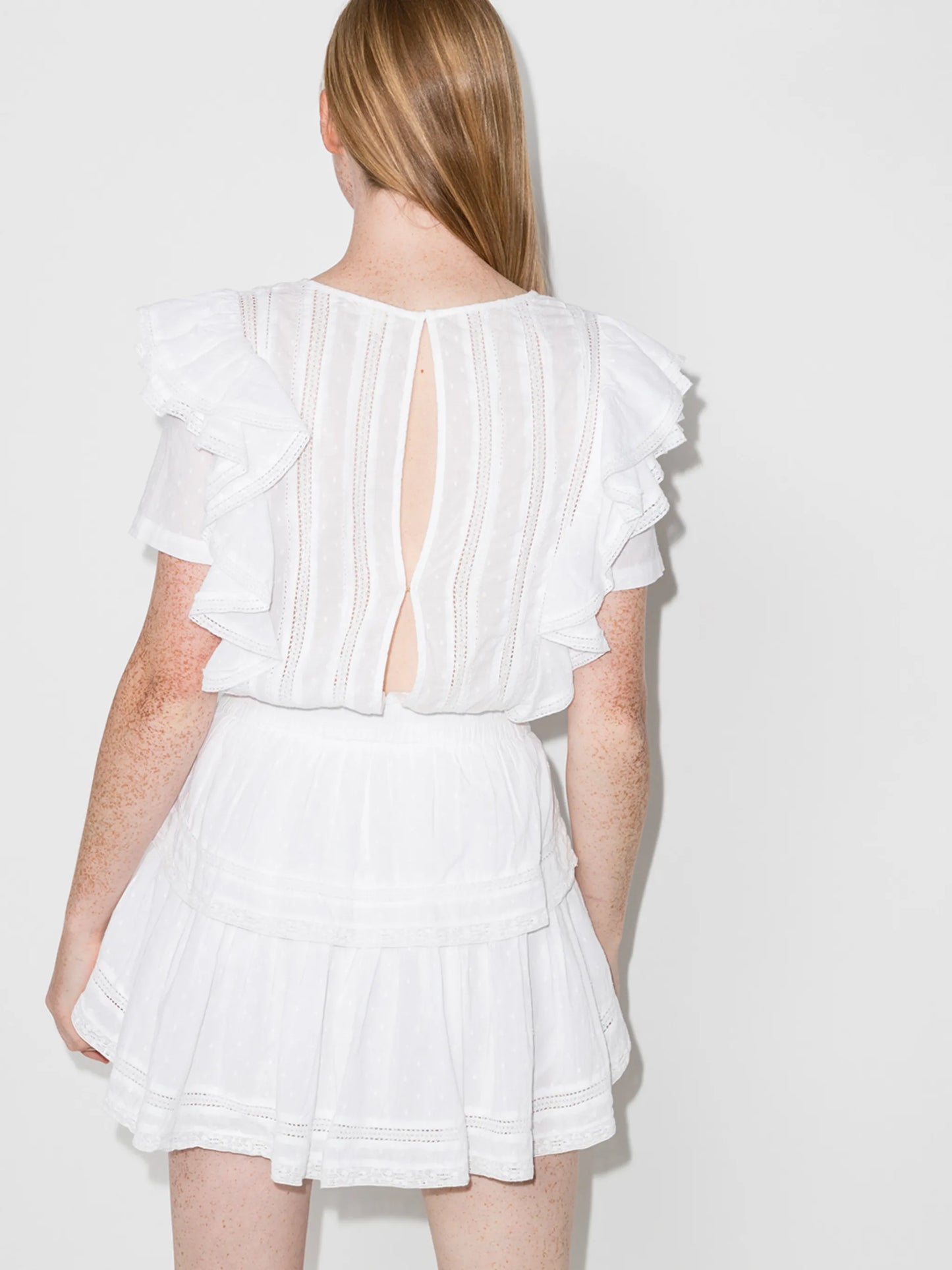 Natasha ruffle-trim minidress