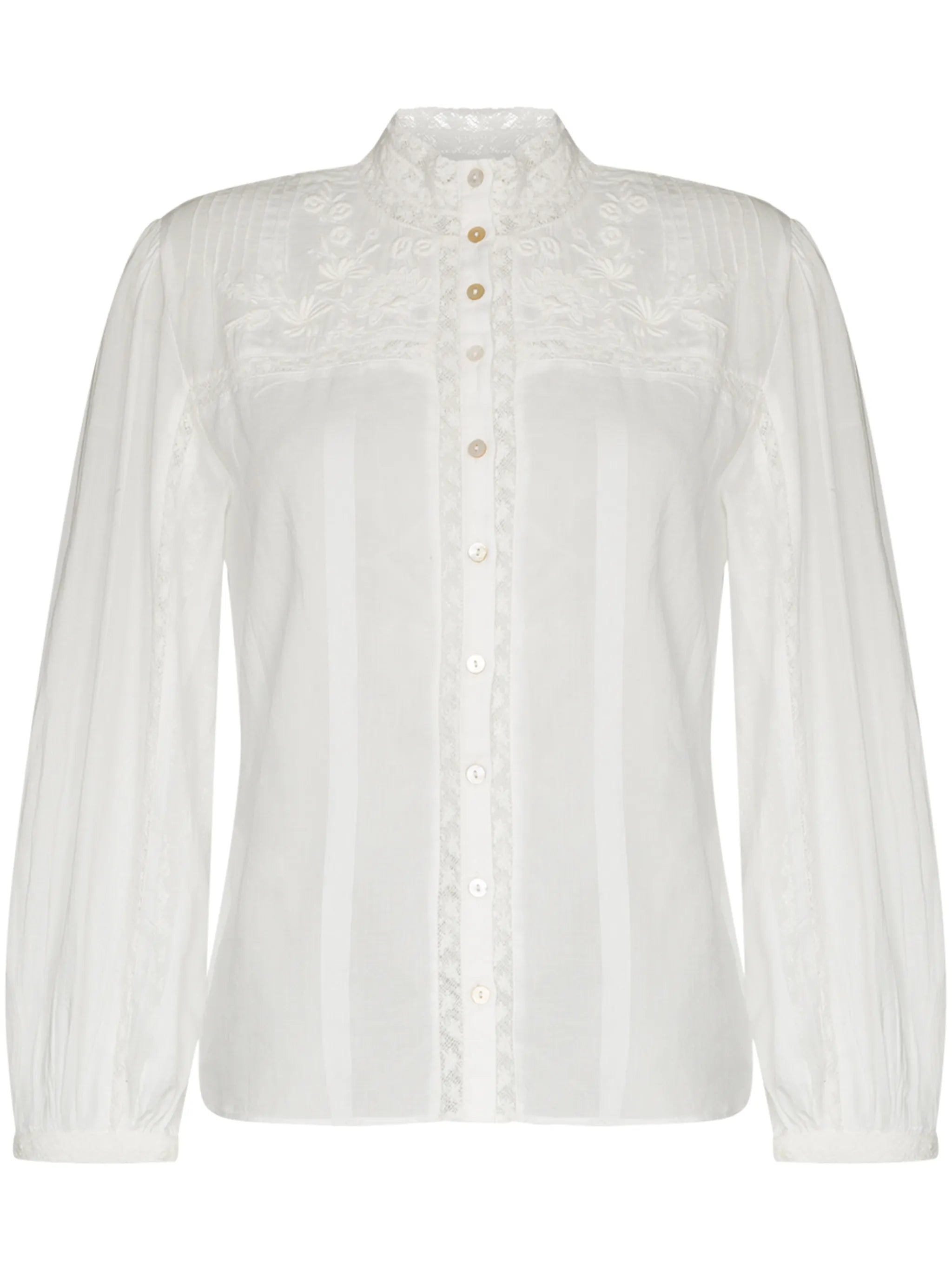 Ronda floral-embroidery blouse
