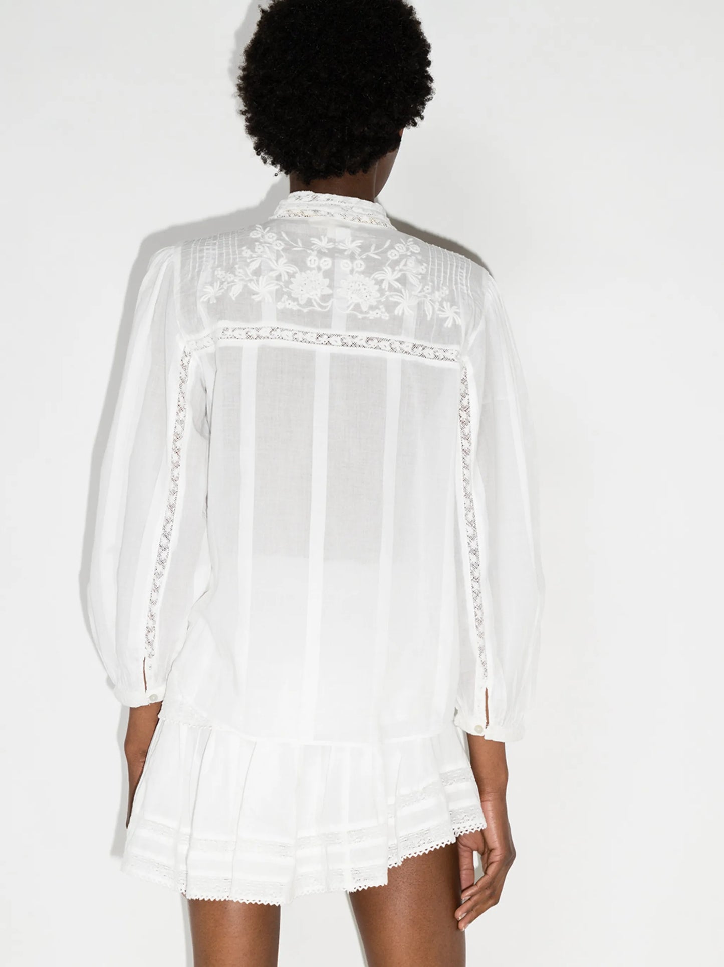 Ronda floral-embroidery blouse