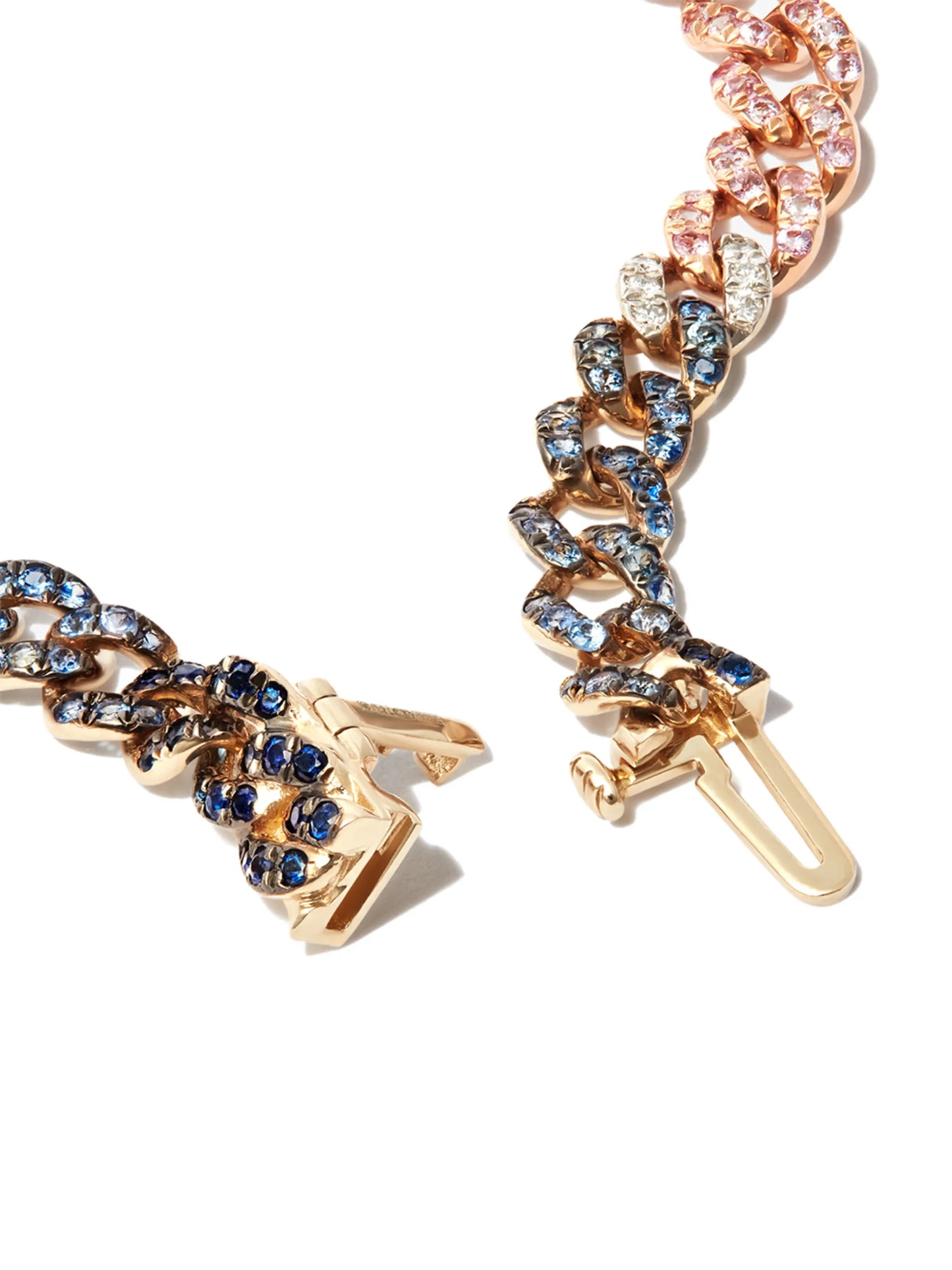 18kt gold mini Rainbow chain necklace