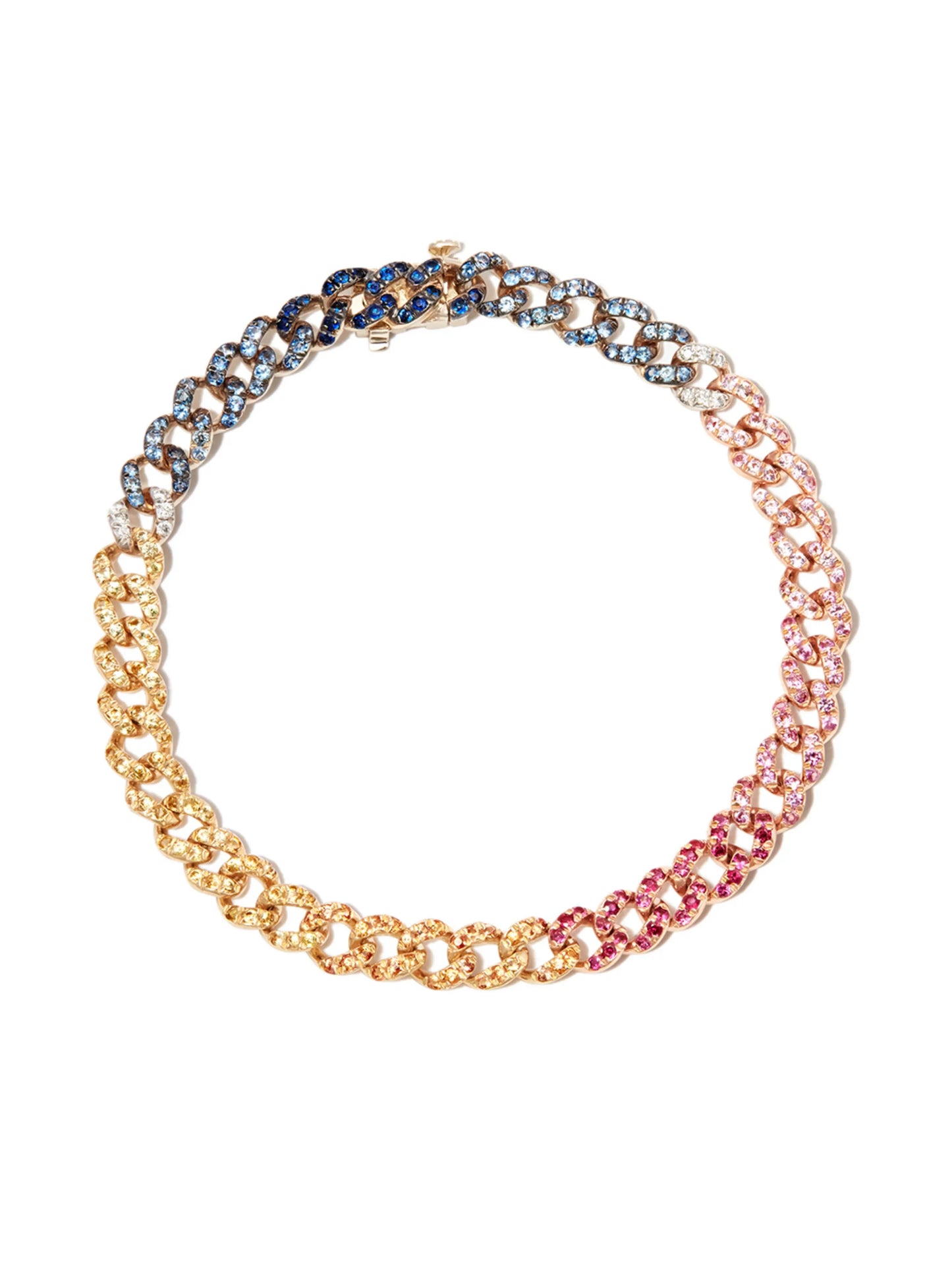 18kt gold mini Rainbow chain necklace