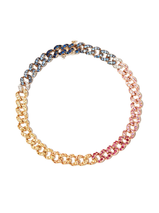 18kt gold mini Rainbow chain necklace