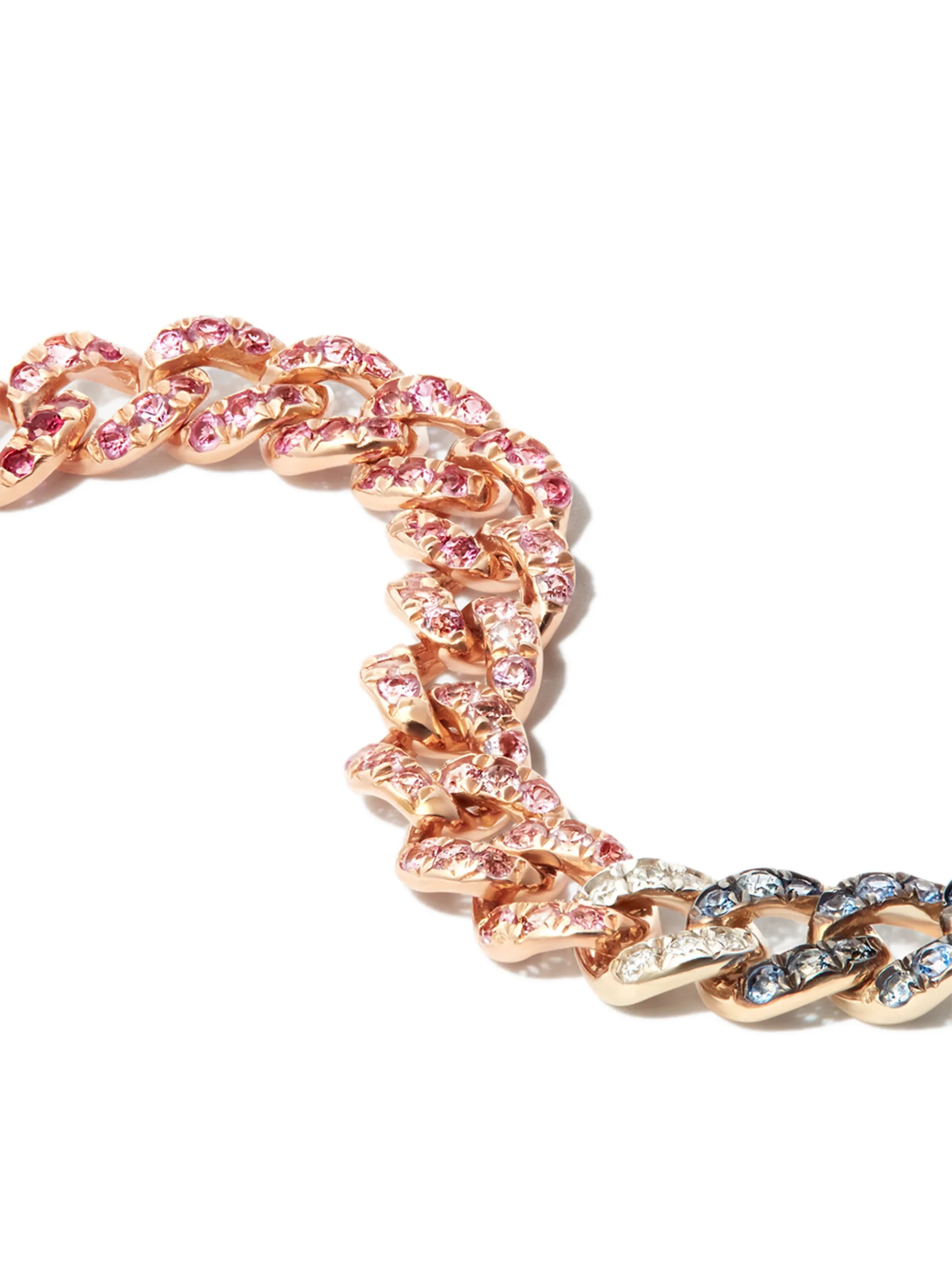 18kt gold mini Rainbow chain necklace