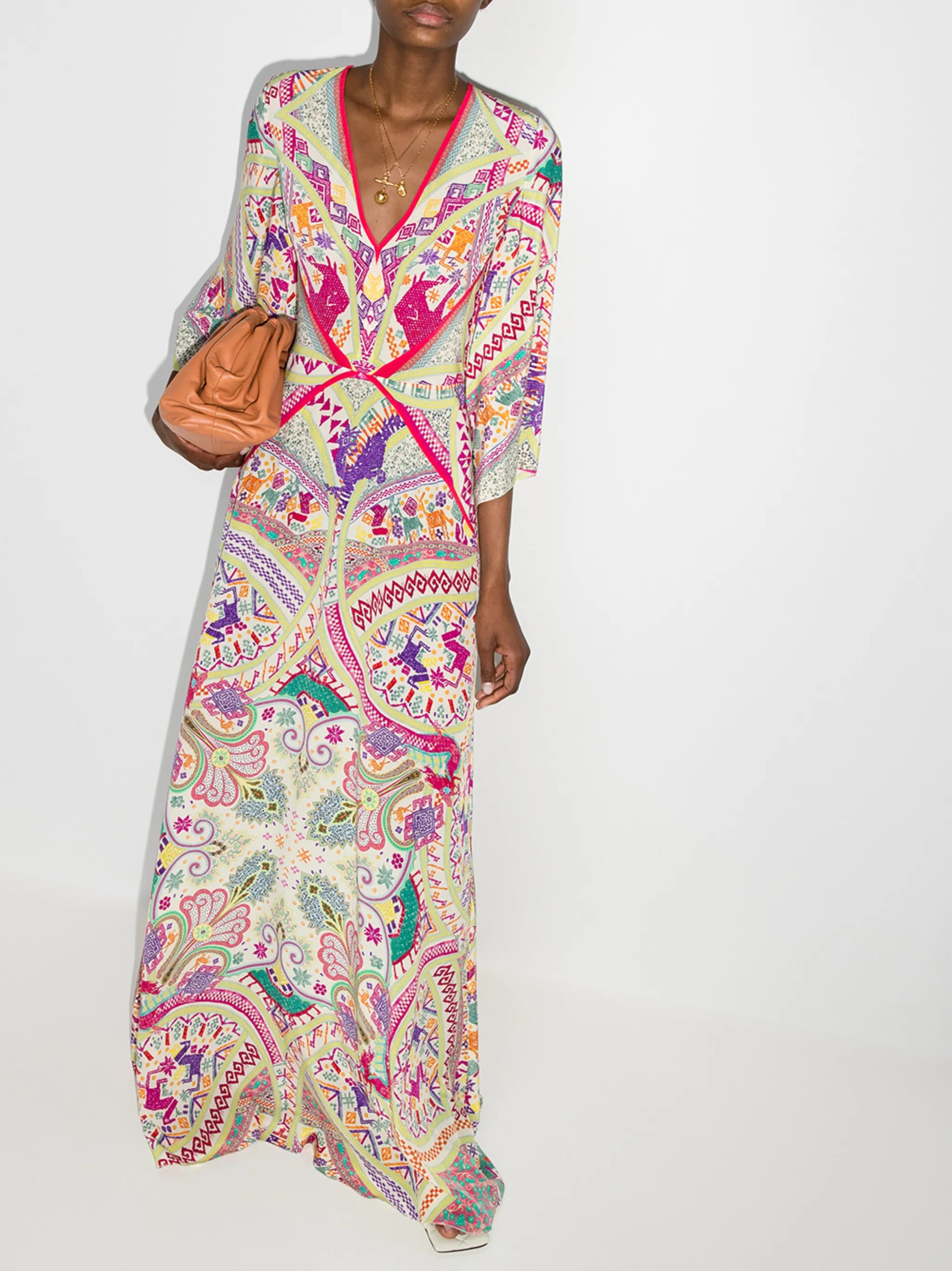 paisley print maxi dress