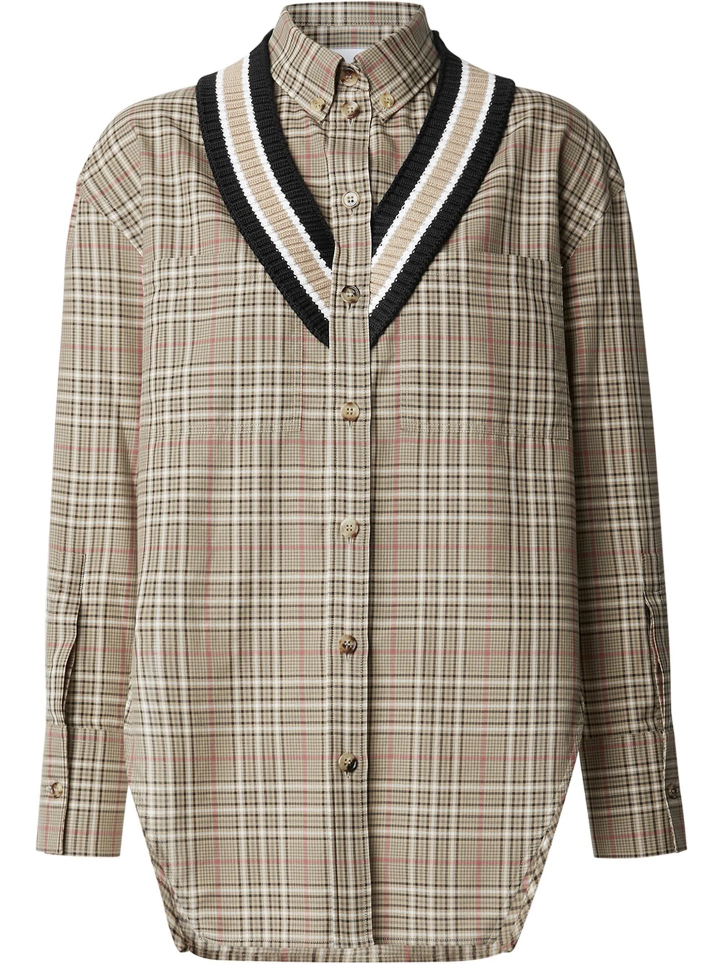 oversized cricket stripe check shirt