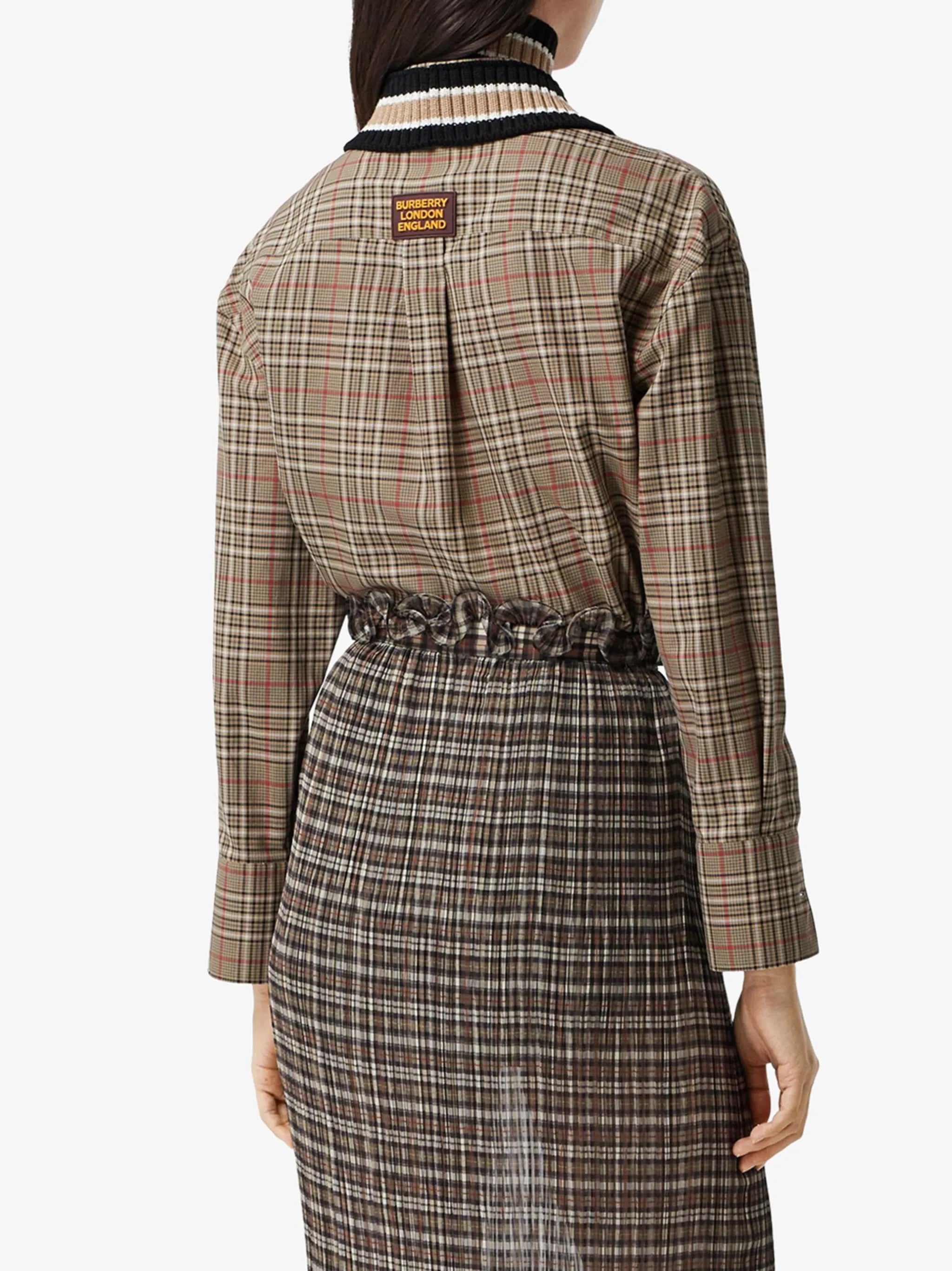 oversized cricket stripe check shirt