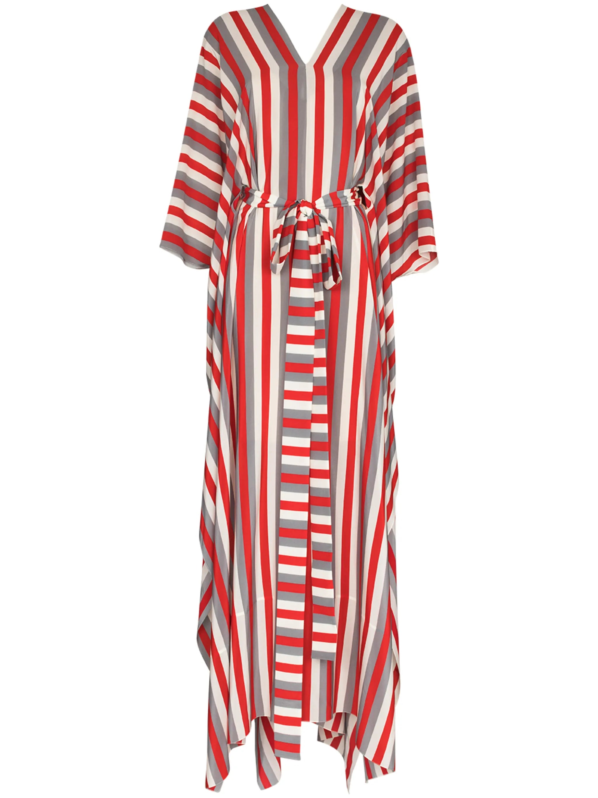 striped belted kaftan