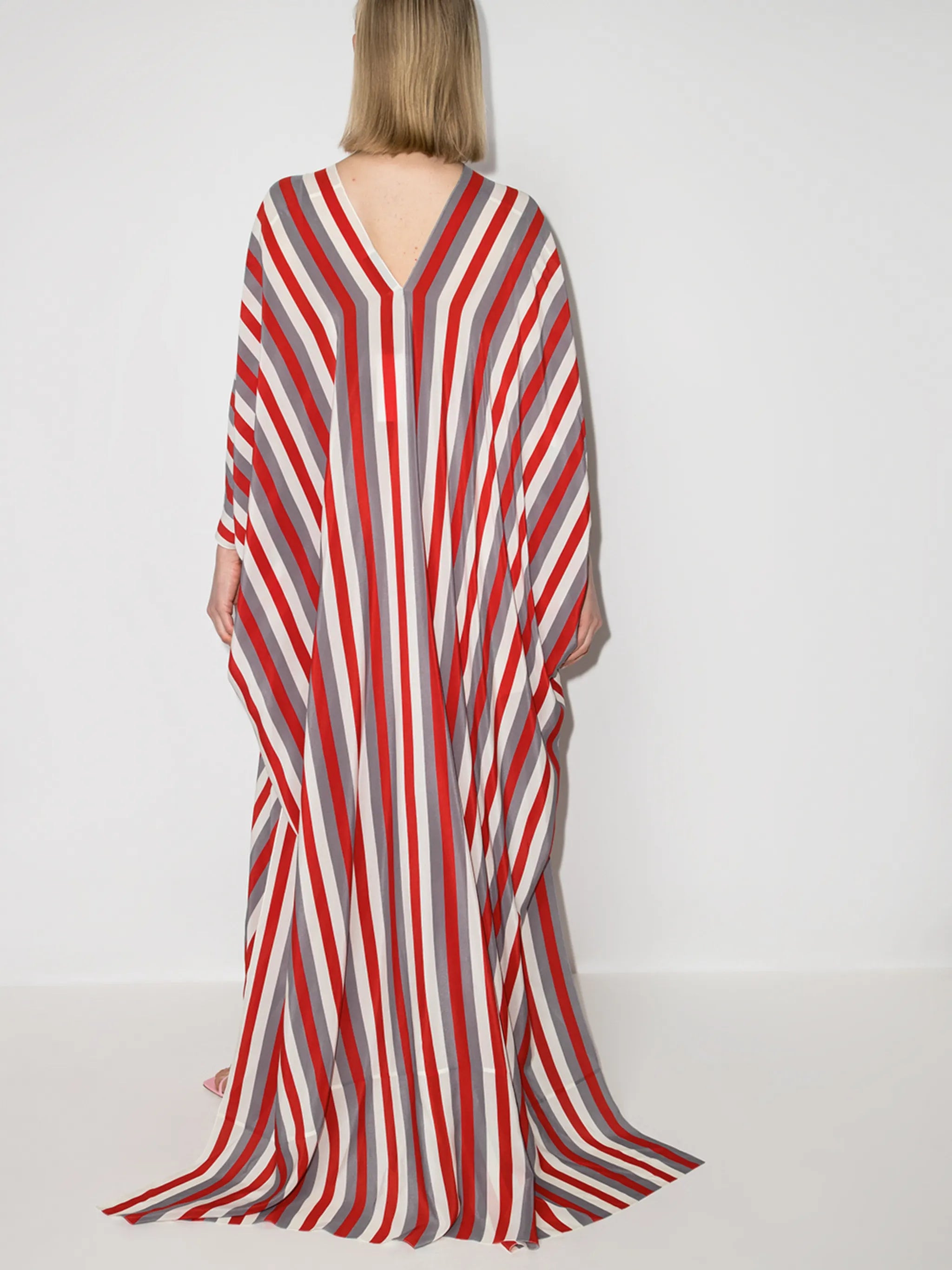 striped belted kaftan