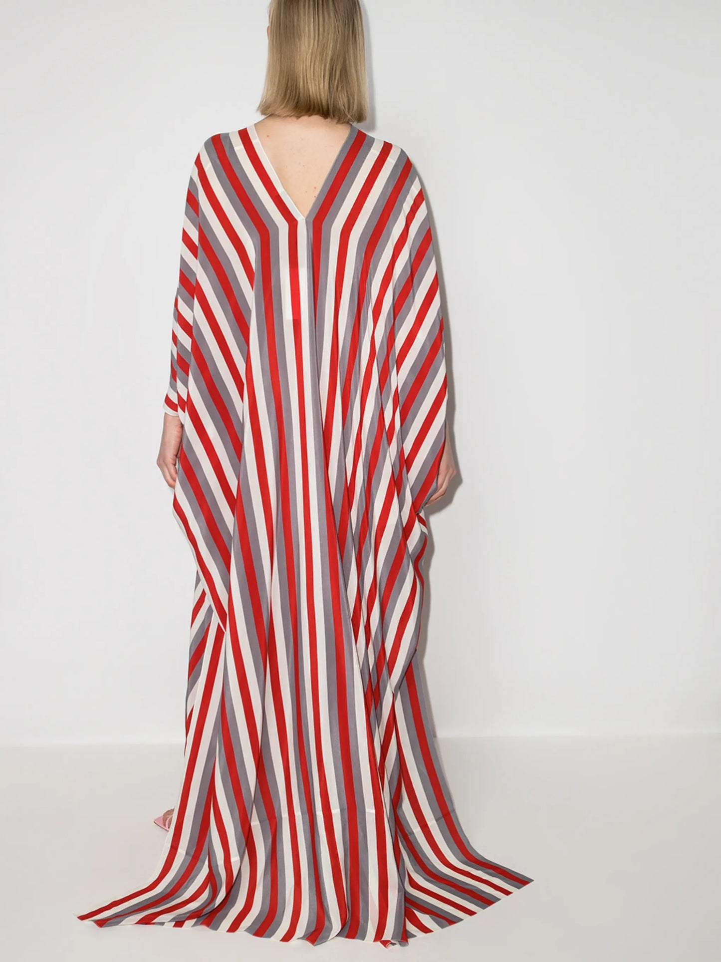 striped belted kaftan