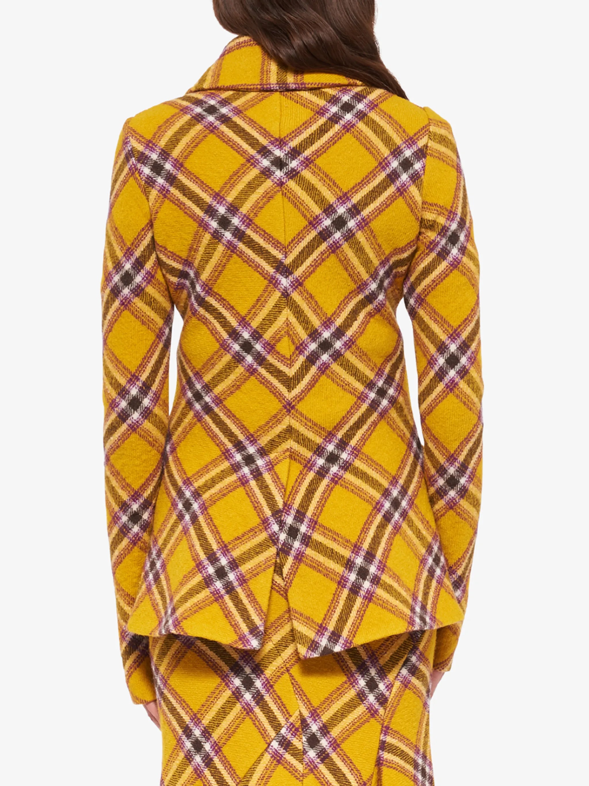 single-breasted checked wool jacket