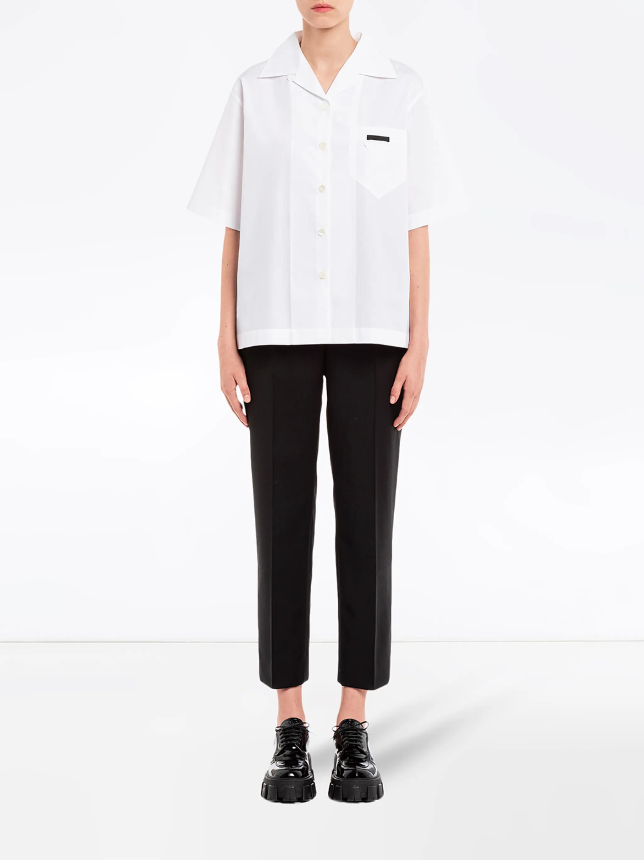 panelled bowling-style shirt