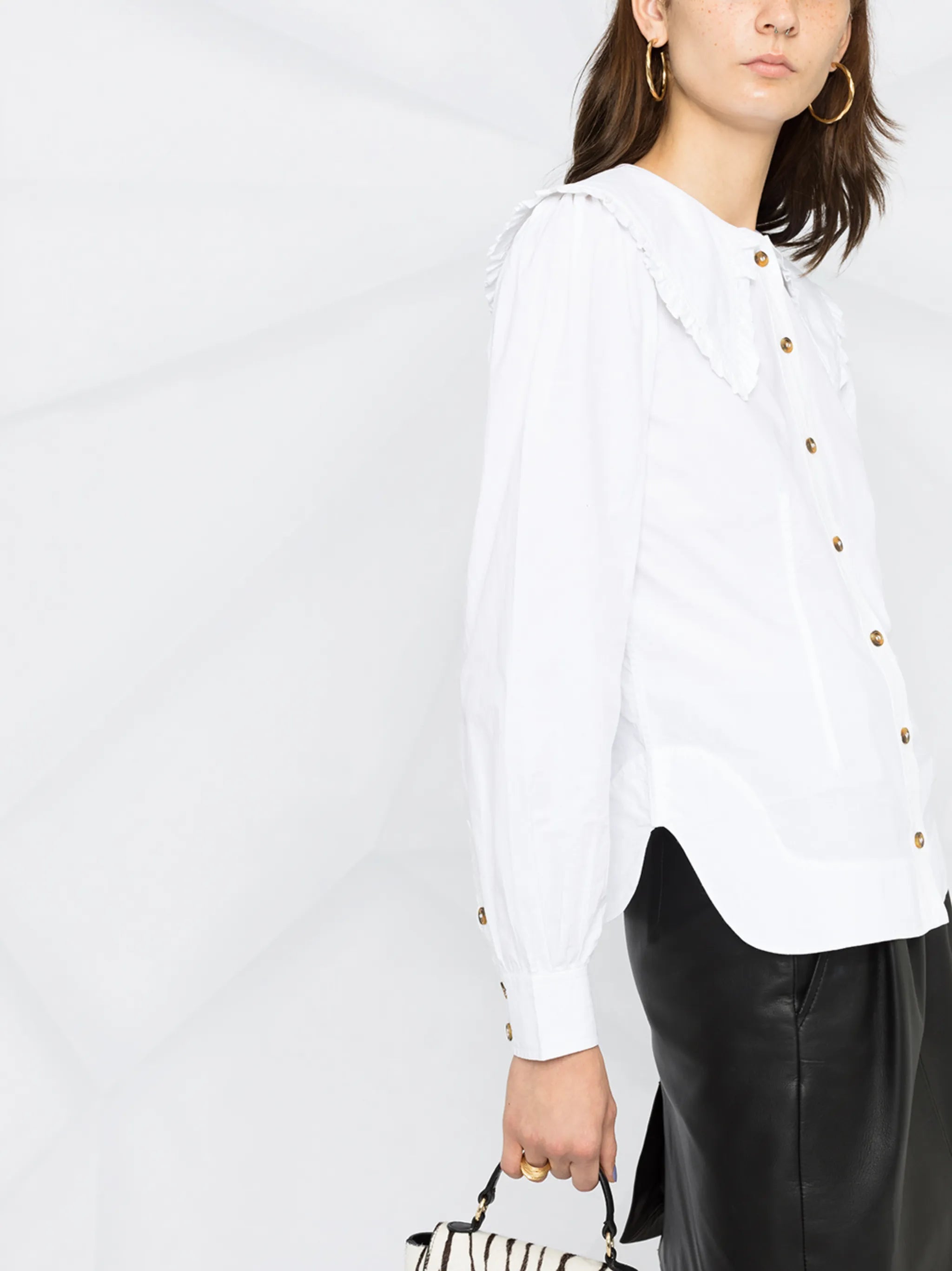 frill collar poplin shirt
