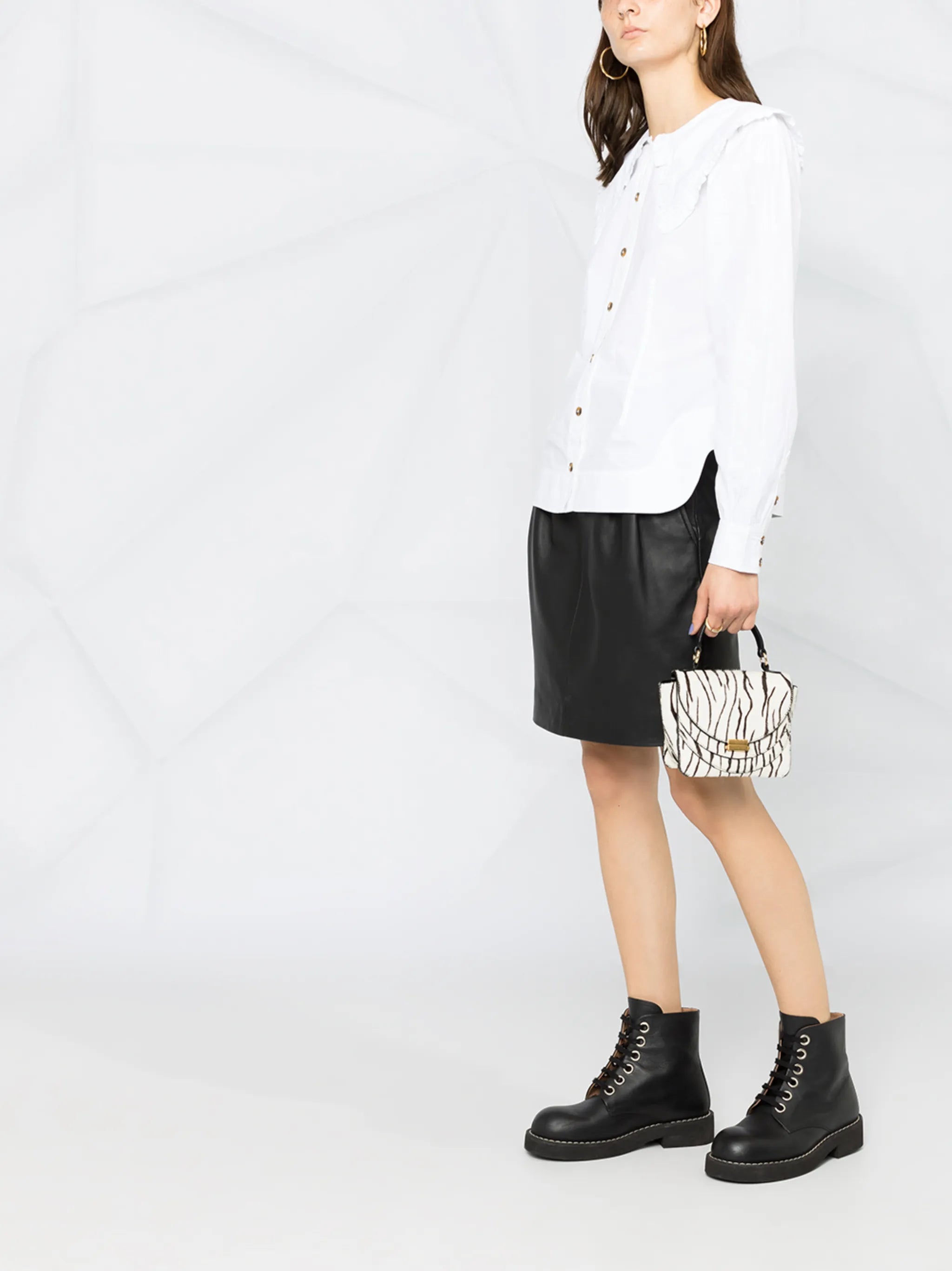 frill collar poplin shirt