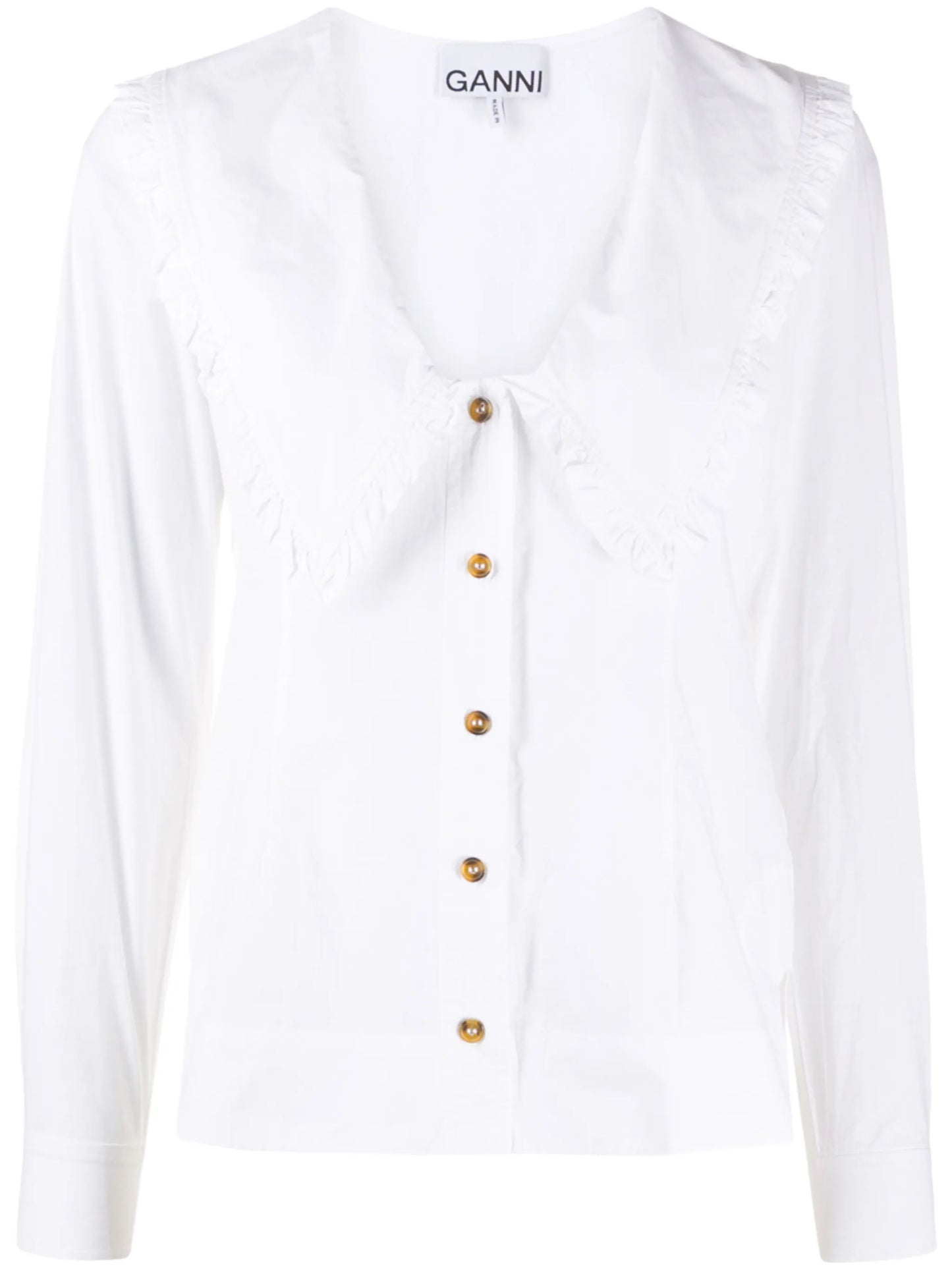 bib collar poplin frill shirt