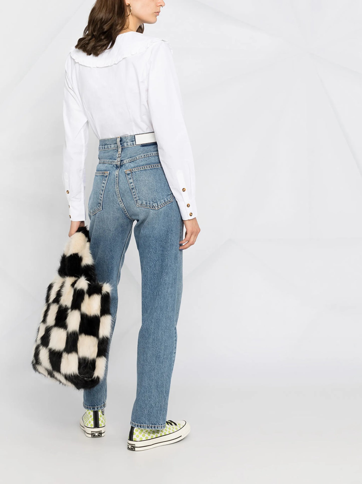 bib collar poplin frill shirt