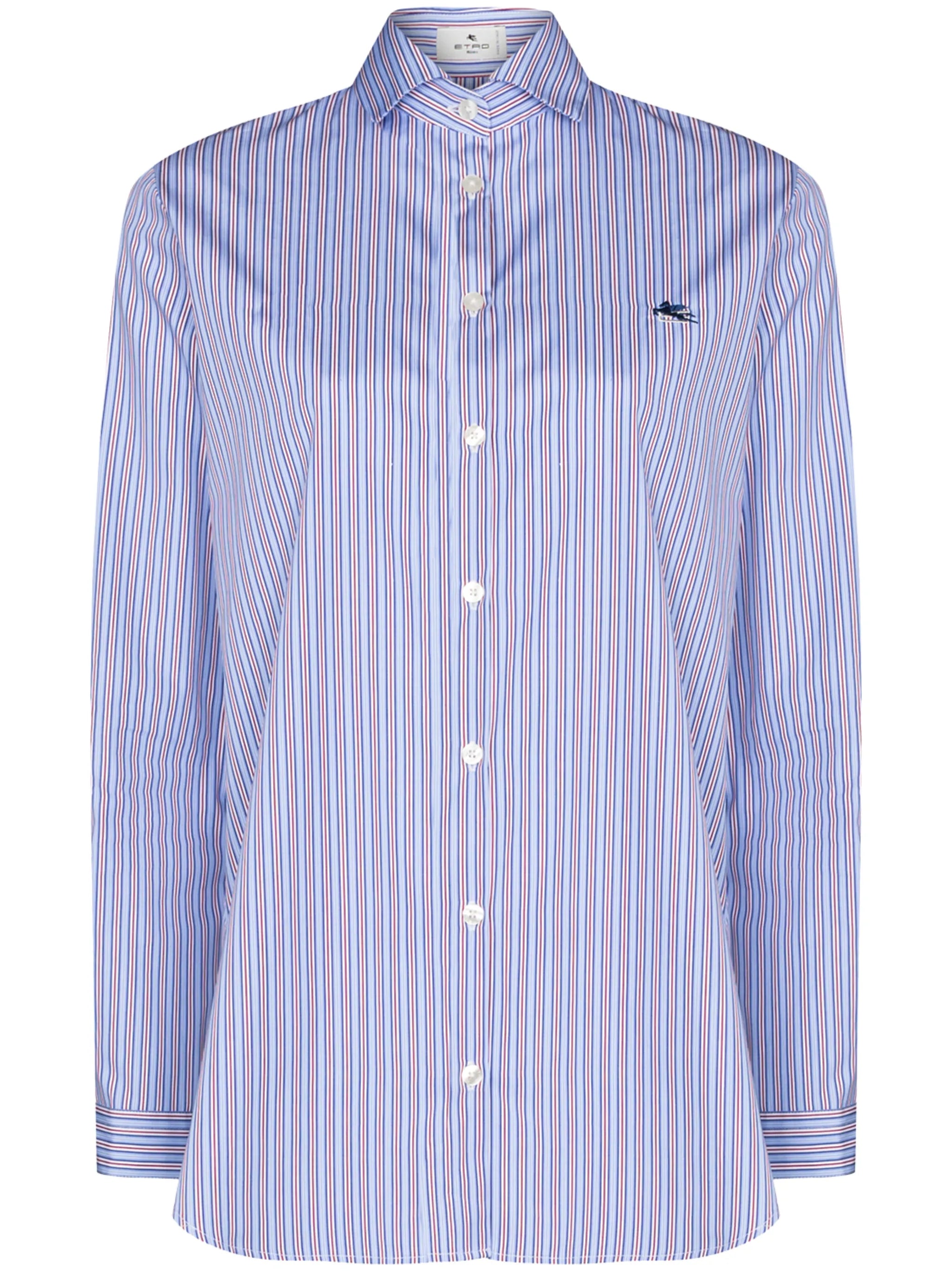 stripe print poplin shirt