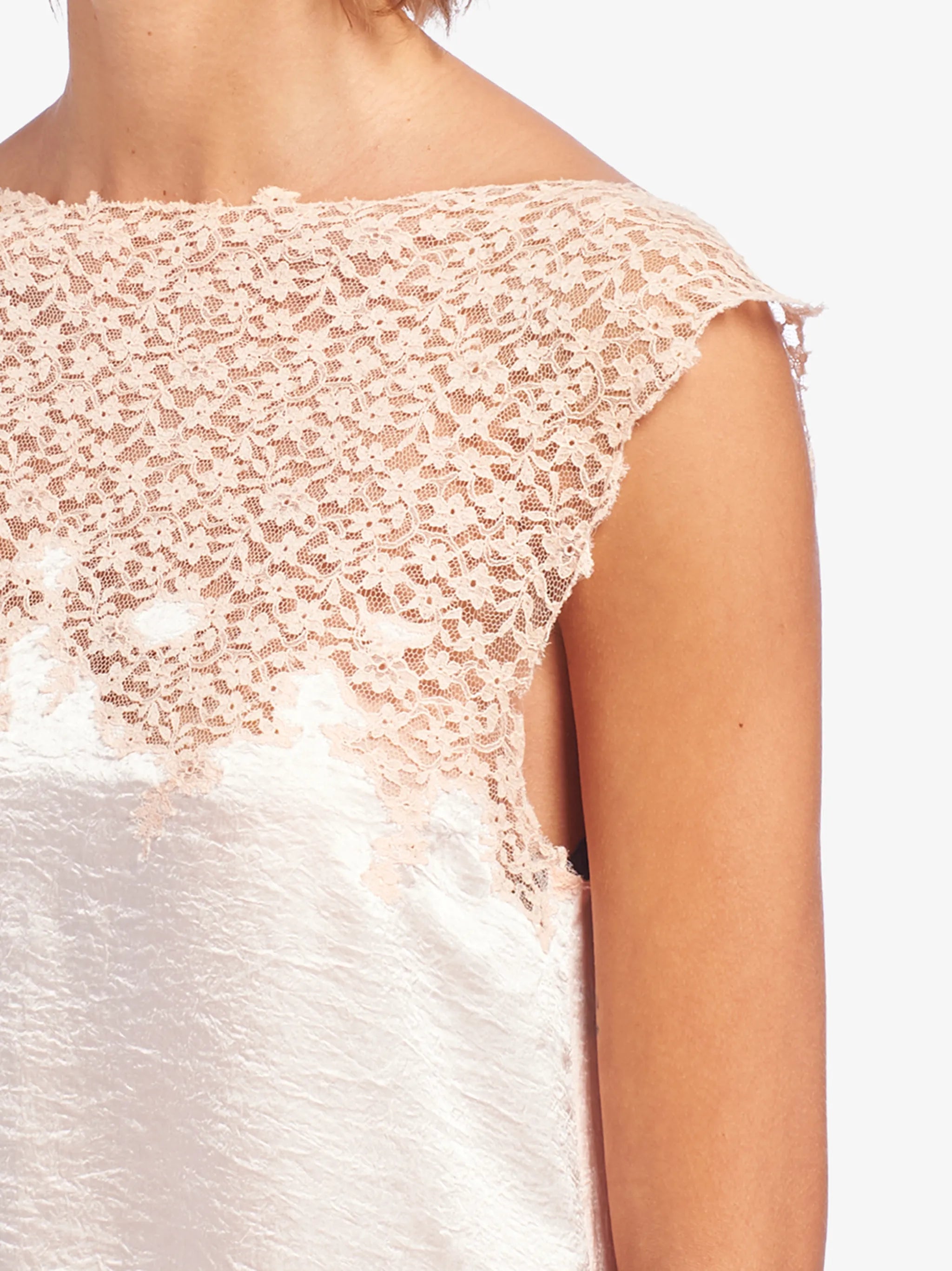 faded floral lace shift dress