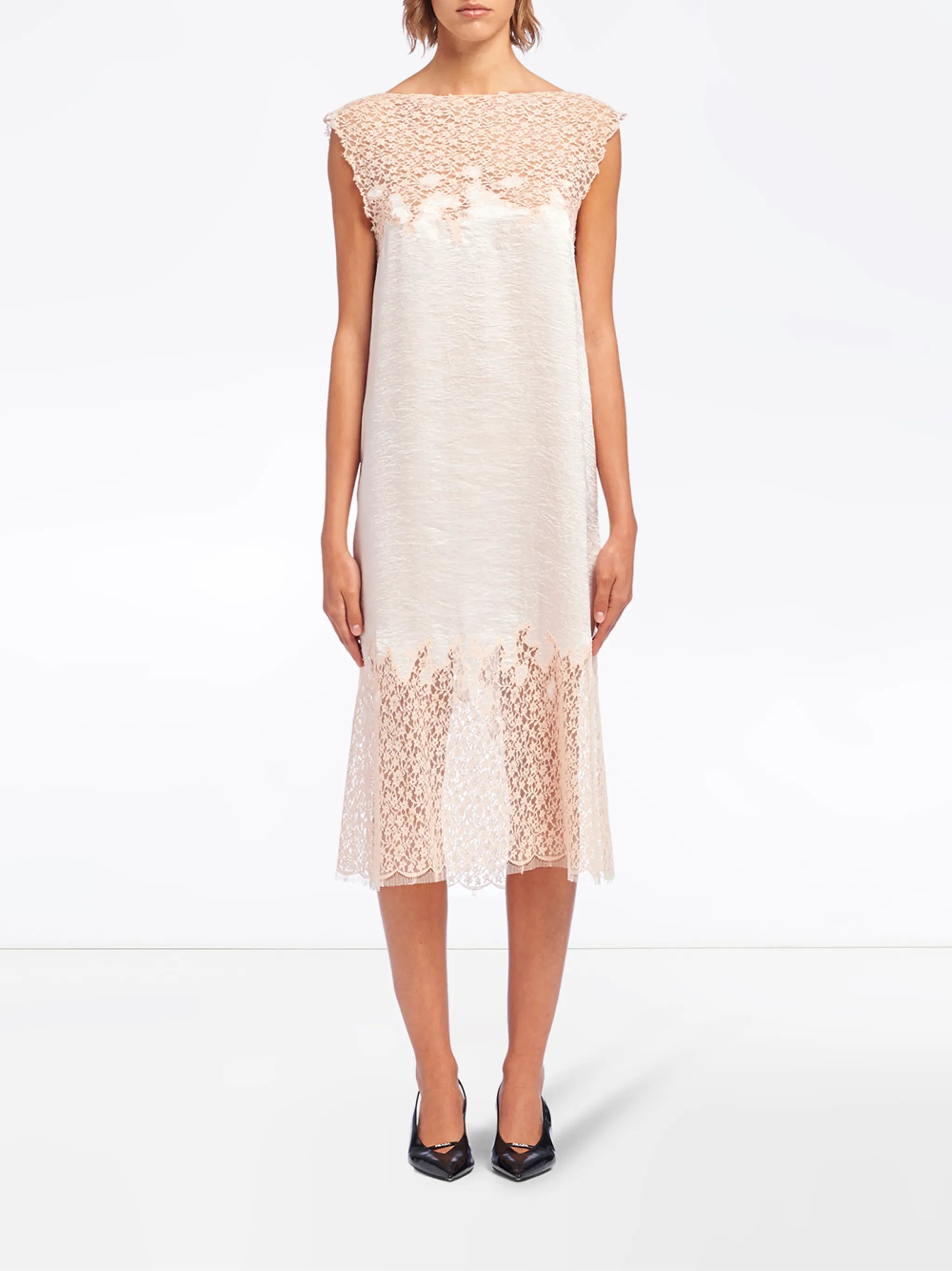 faded floral lace shift dress
